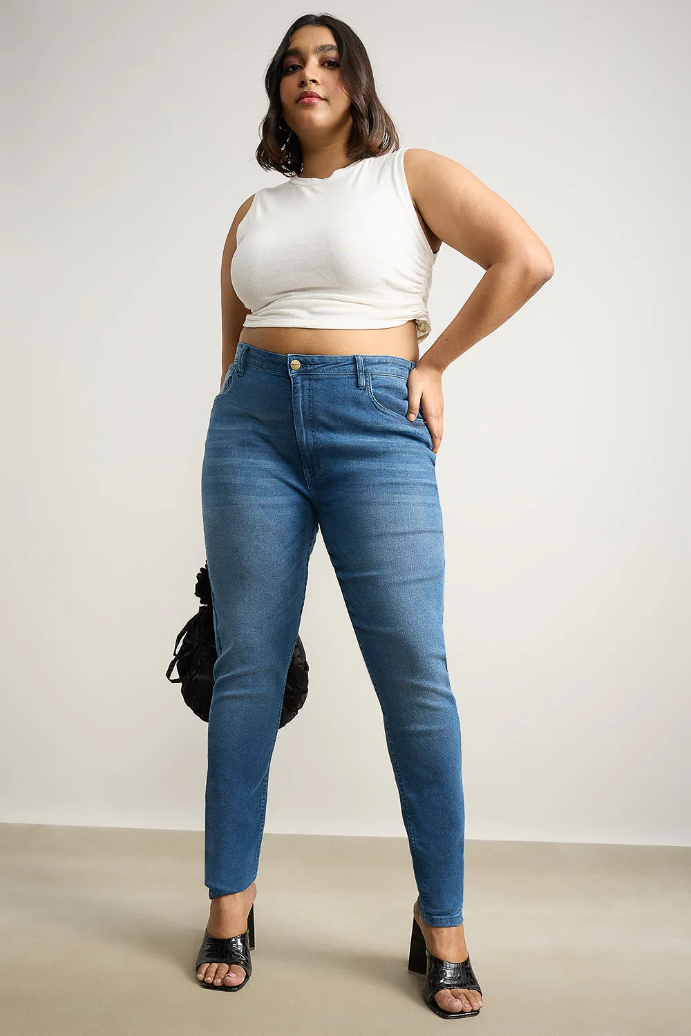 Curvy Fit High Rise Indigo Skinny Jeans