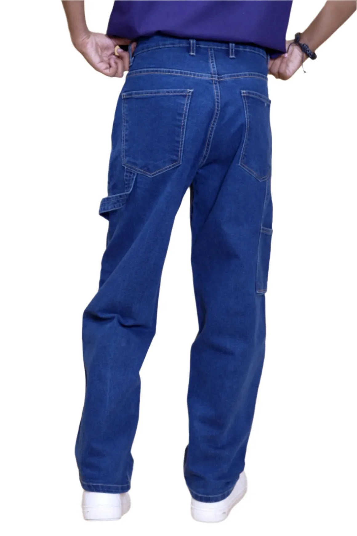 Dark Blue Baggy Straight Fit Carpenter Jeans[UNISEX]