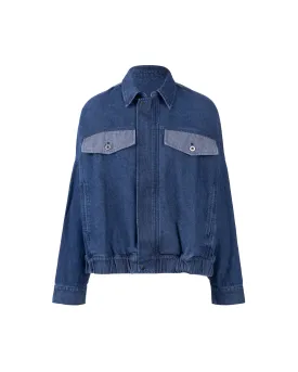 Denim Big Sleeve Crop Jacket