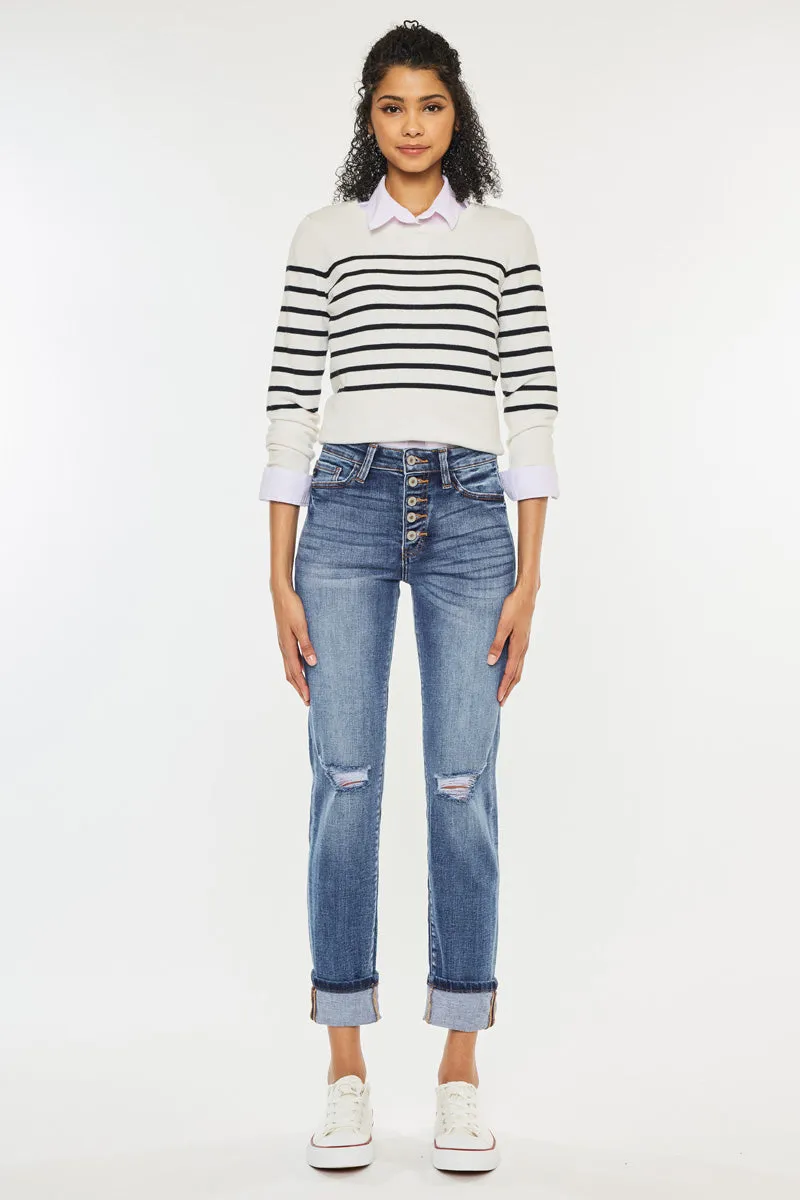 Emmett High Rise Skinny Straight Leg Jeans