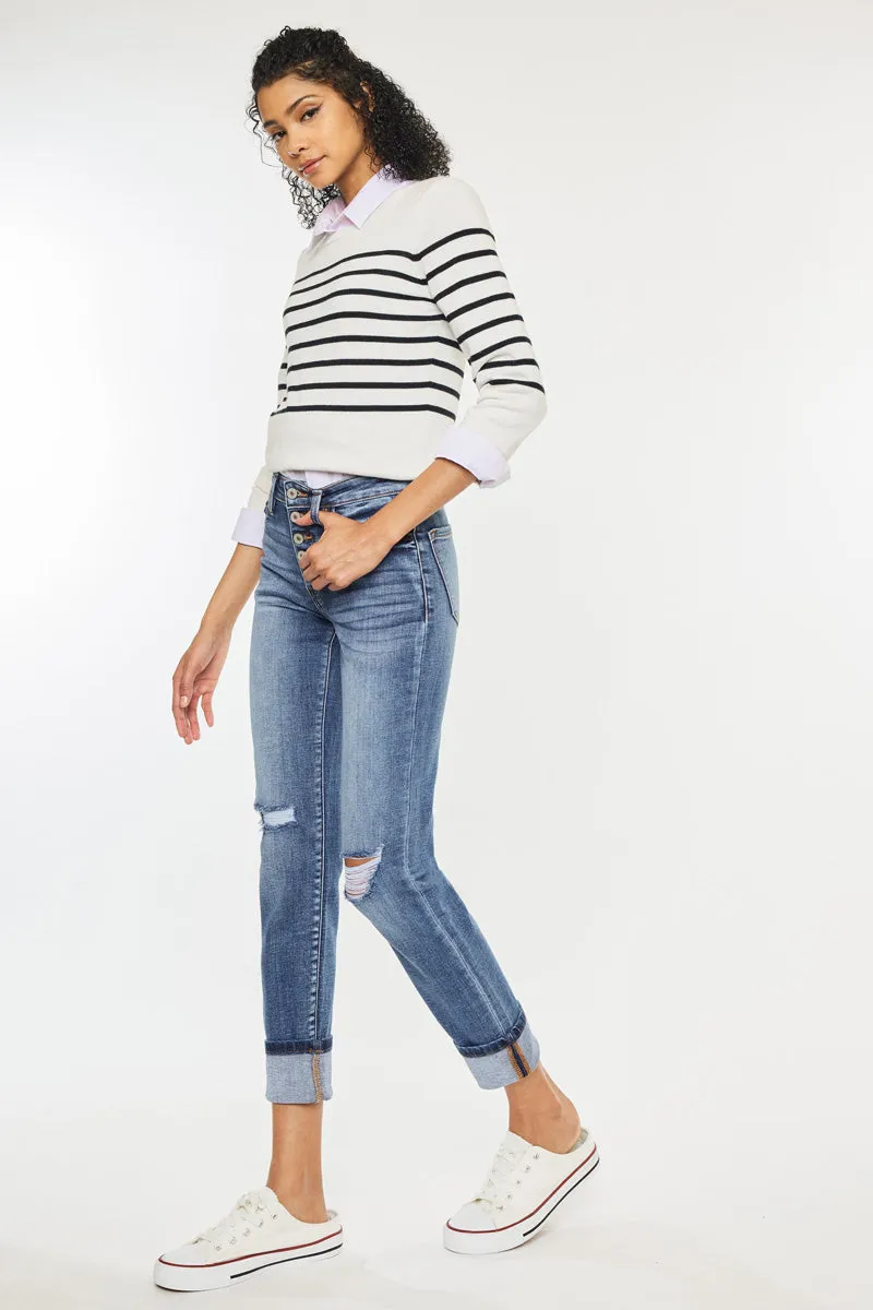 Emmett High Rise Skinny Straight Leg Jeans