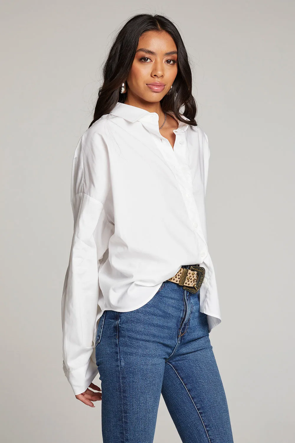 Ezra White Button Up