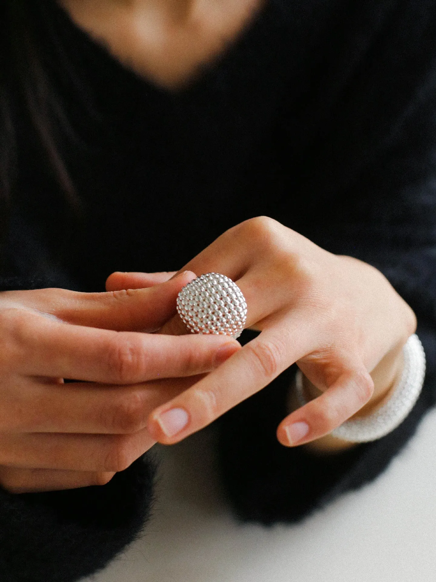 Fashionable Hollow Half Sphere Bangle