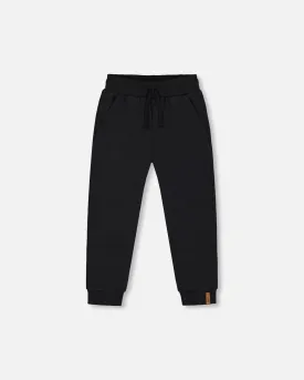 Fleece Sweatpants With Pockets Black