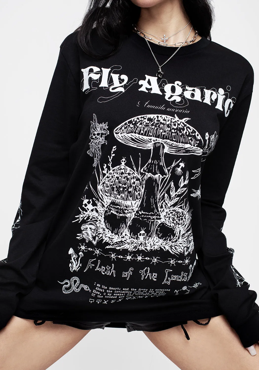 Fly Agaric Long Sleeve Cuffed Unisex Tee