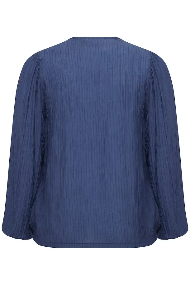 Fransa Plus Pina Blouse in Blue