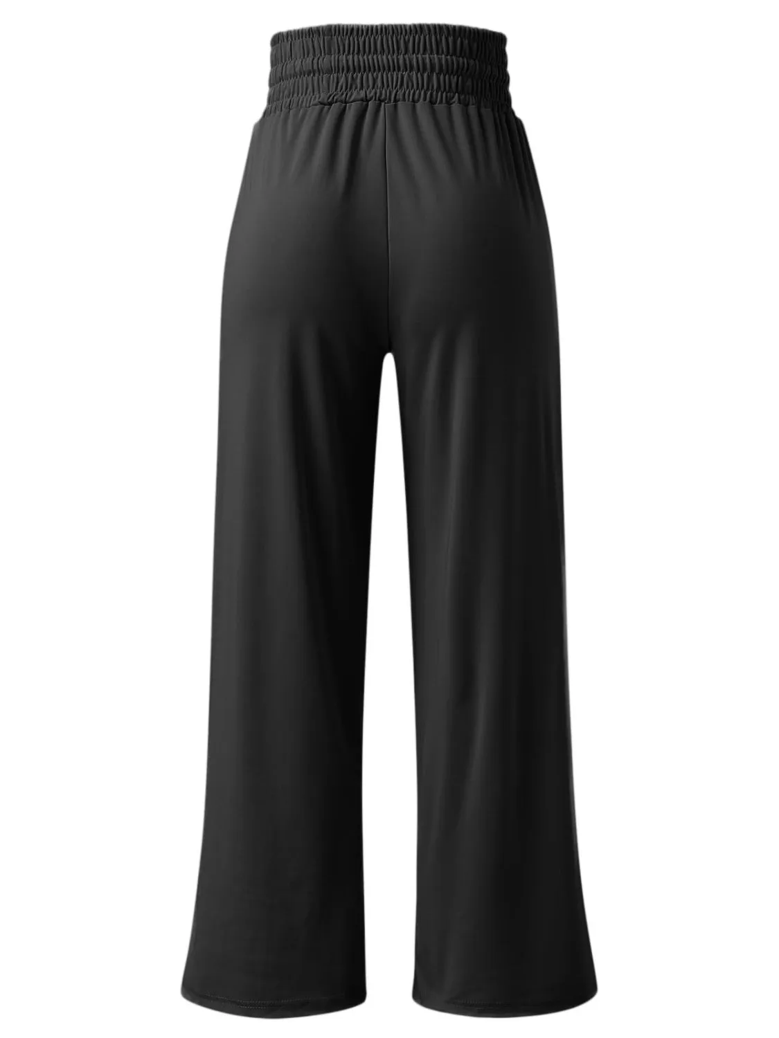 Full Size Drawstring High Waist Wide Leg Pants