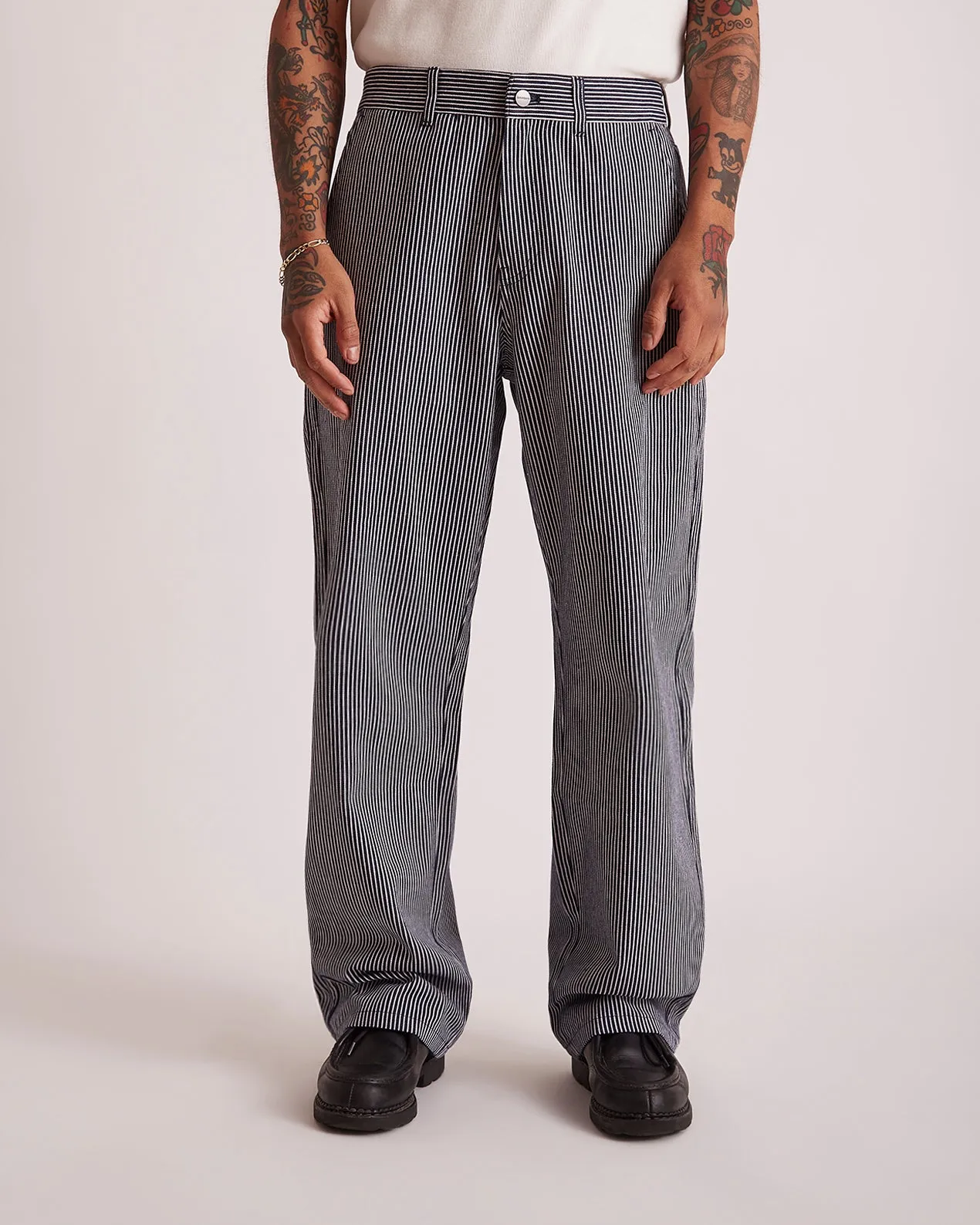 George Stripe Cotton Twill Pant