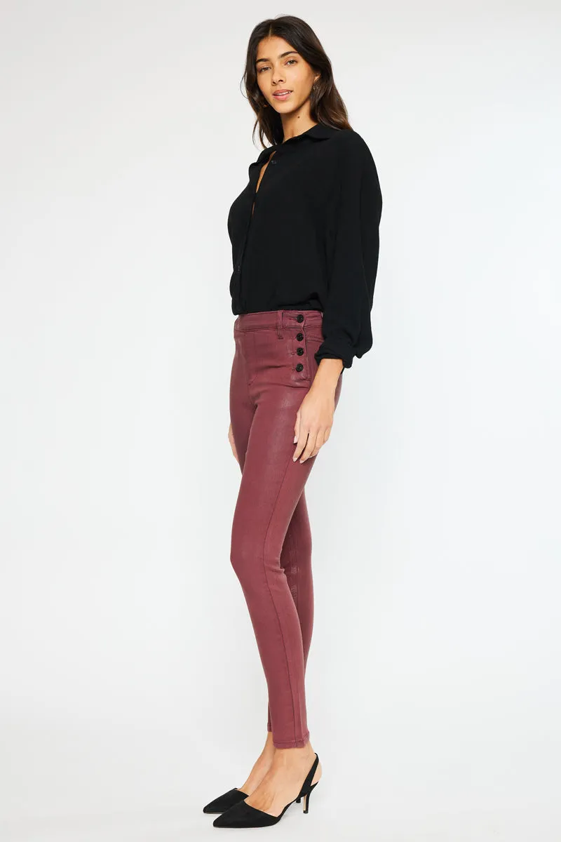 Georgie High Rise Coated Super Skinny Jeans