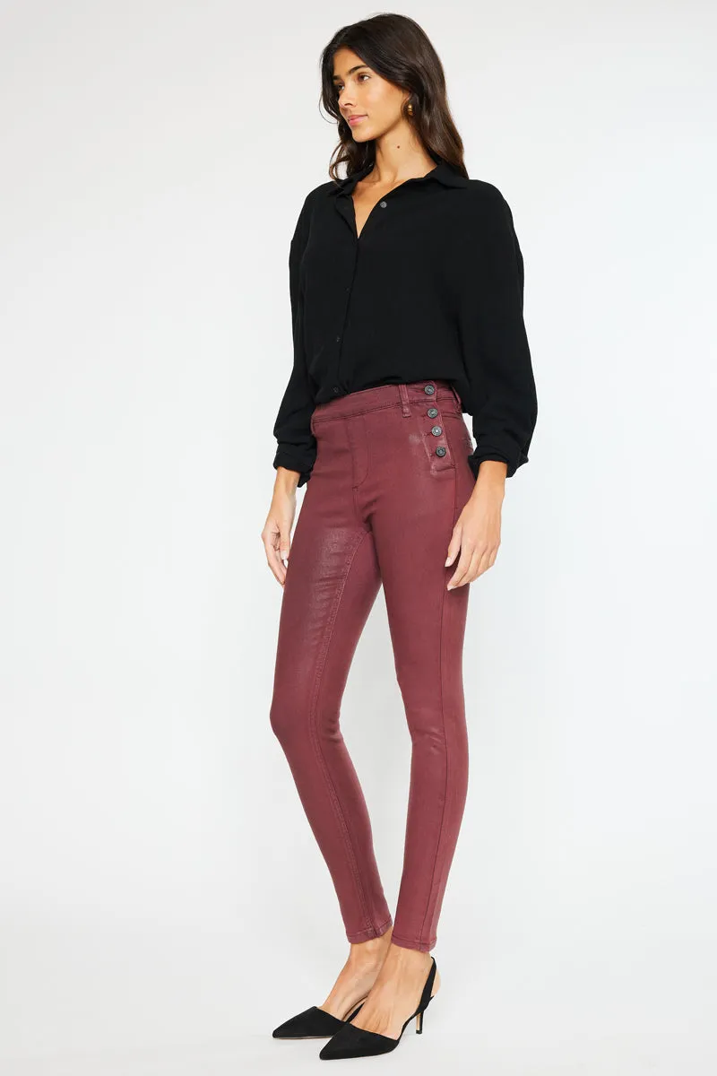 Georgie High Rise Coated Super Skinny Jeans