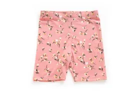 Girls Pink Floral Print Biker Shorts | Jersey Flowers