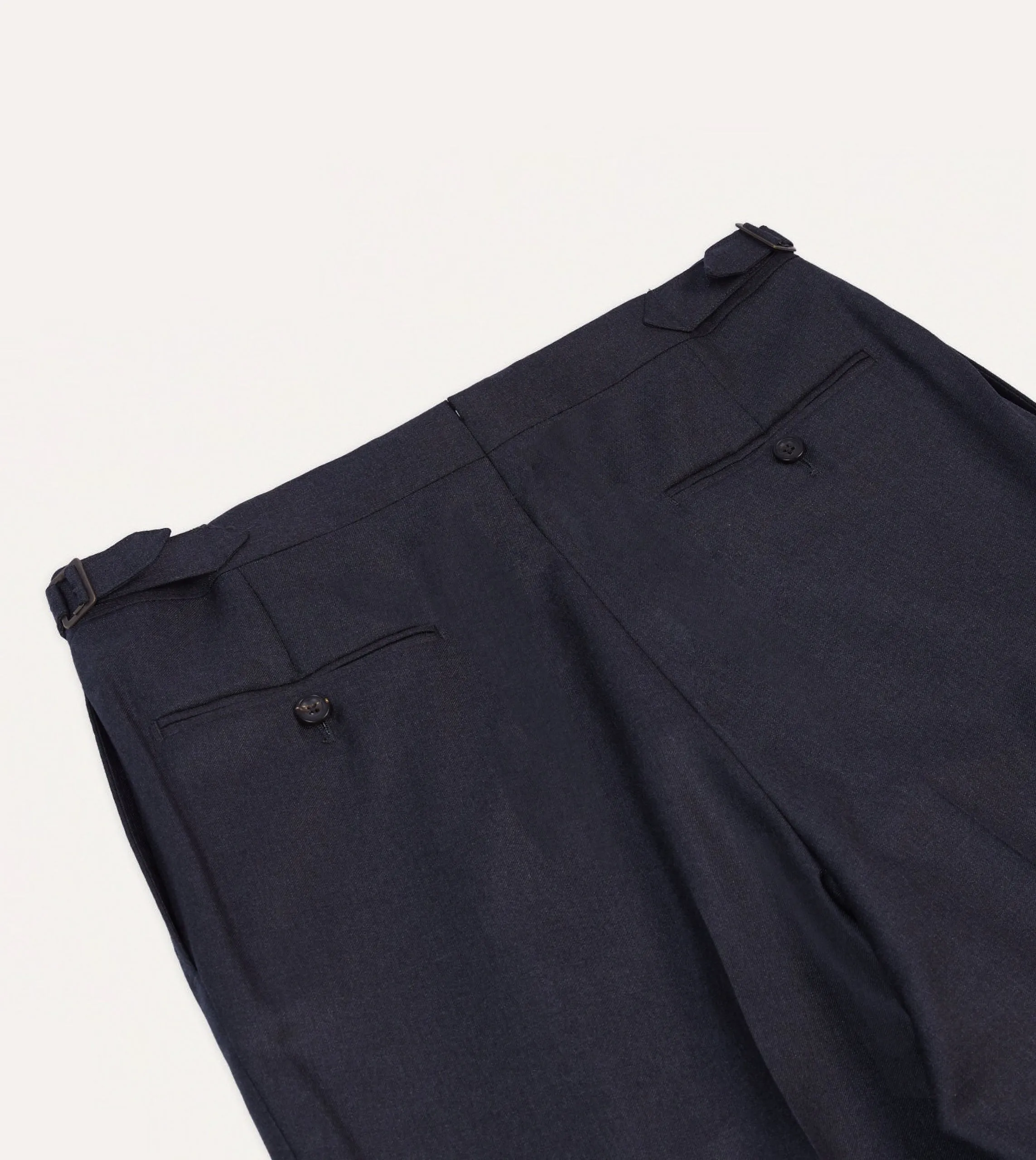 Grey Worsted Wool Single Pleat Trouser