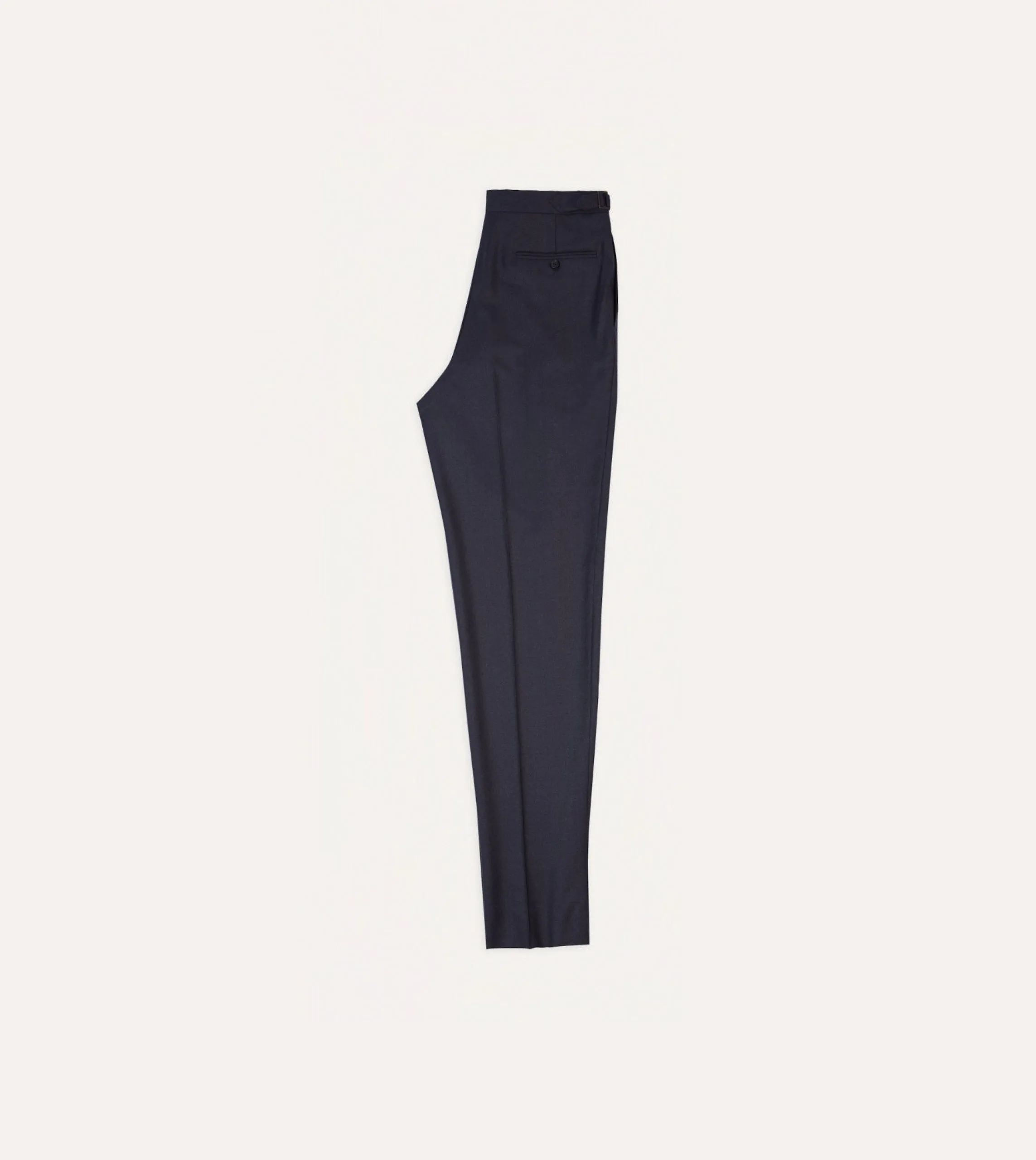 Grey Worsted Wool Single Pleat Trouser