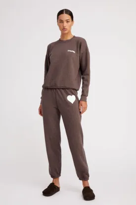 Heather Brown Heart Sweatpants