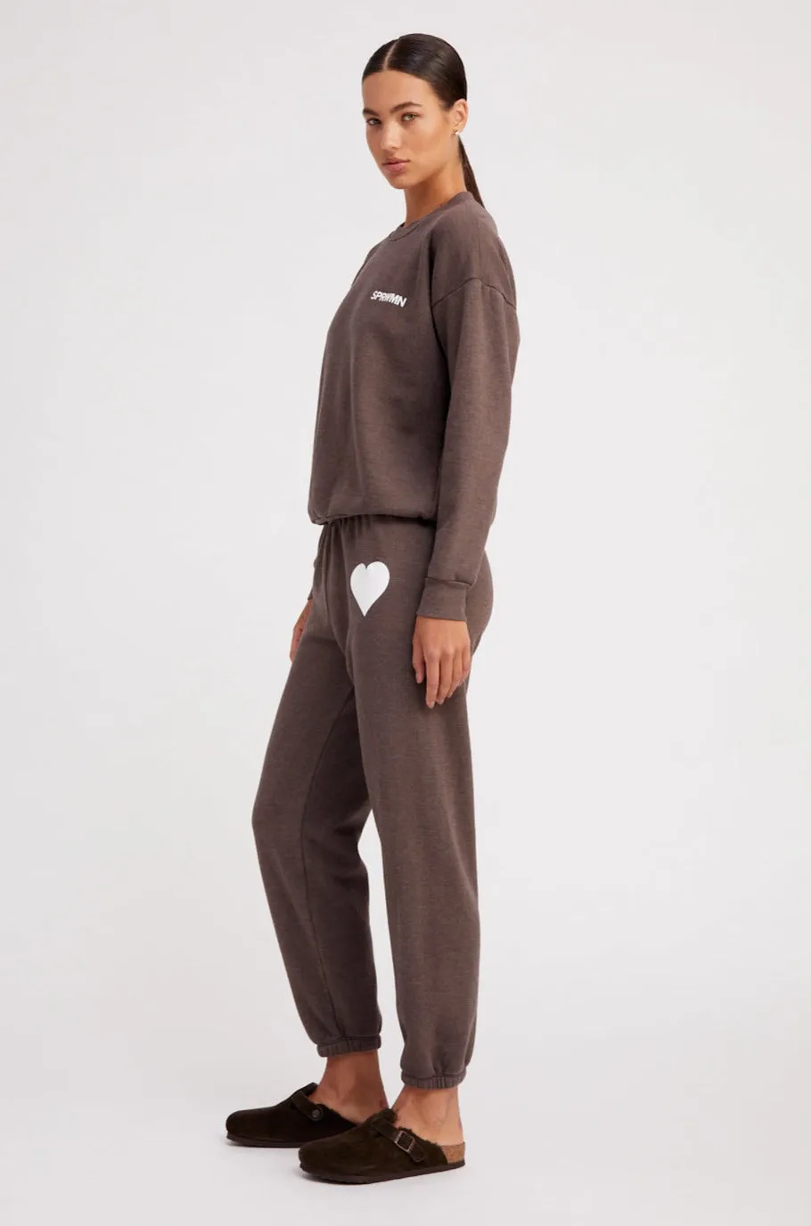 Heather Brown Heart Sweatpants