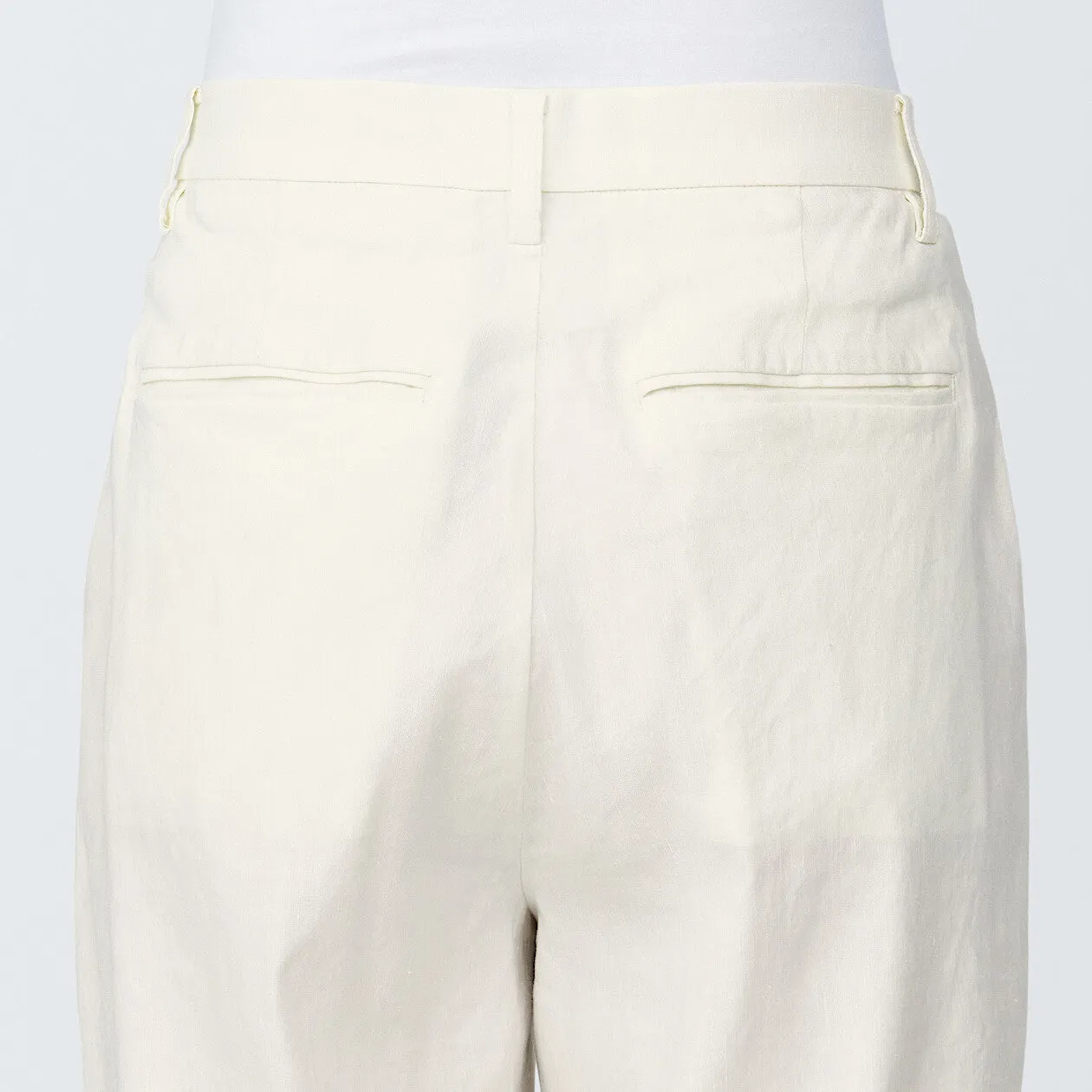 Hemp Blend Stretch Pleated Pants