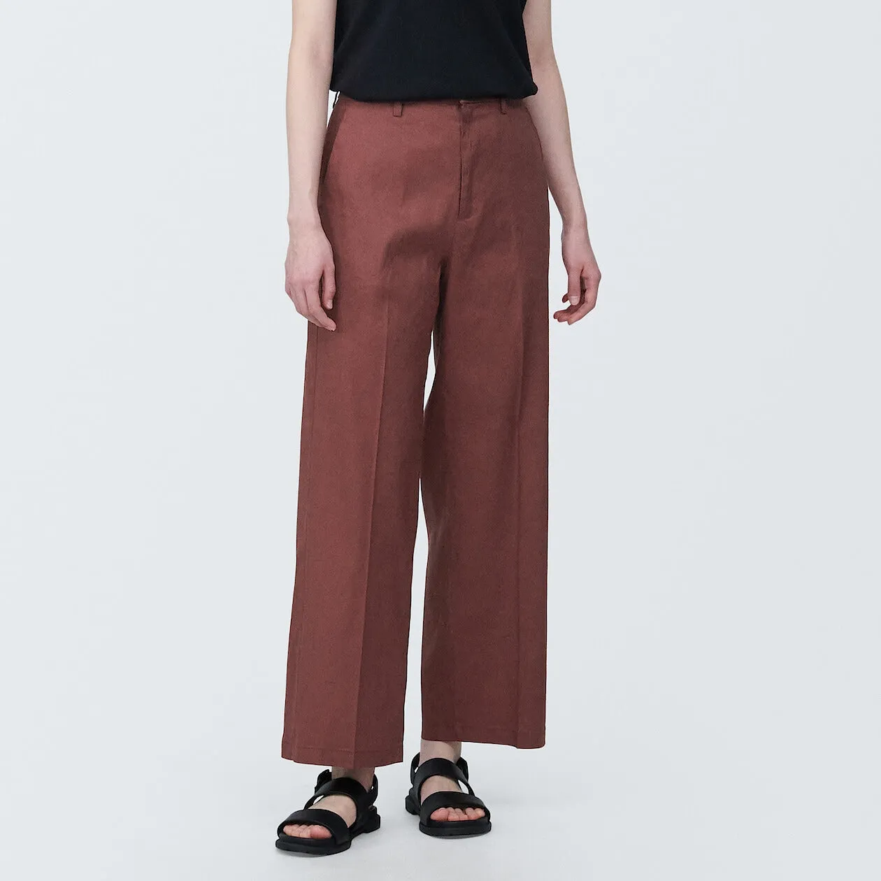 Hemp Blend Stretch Pleated Pants