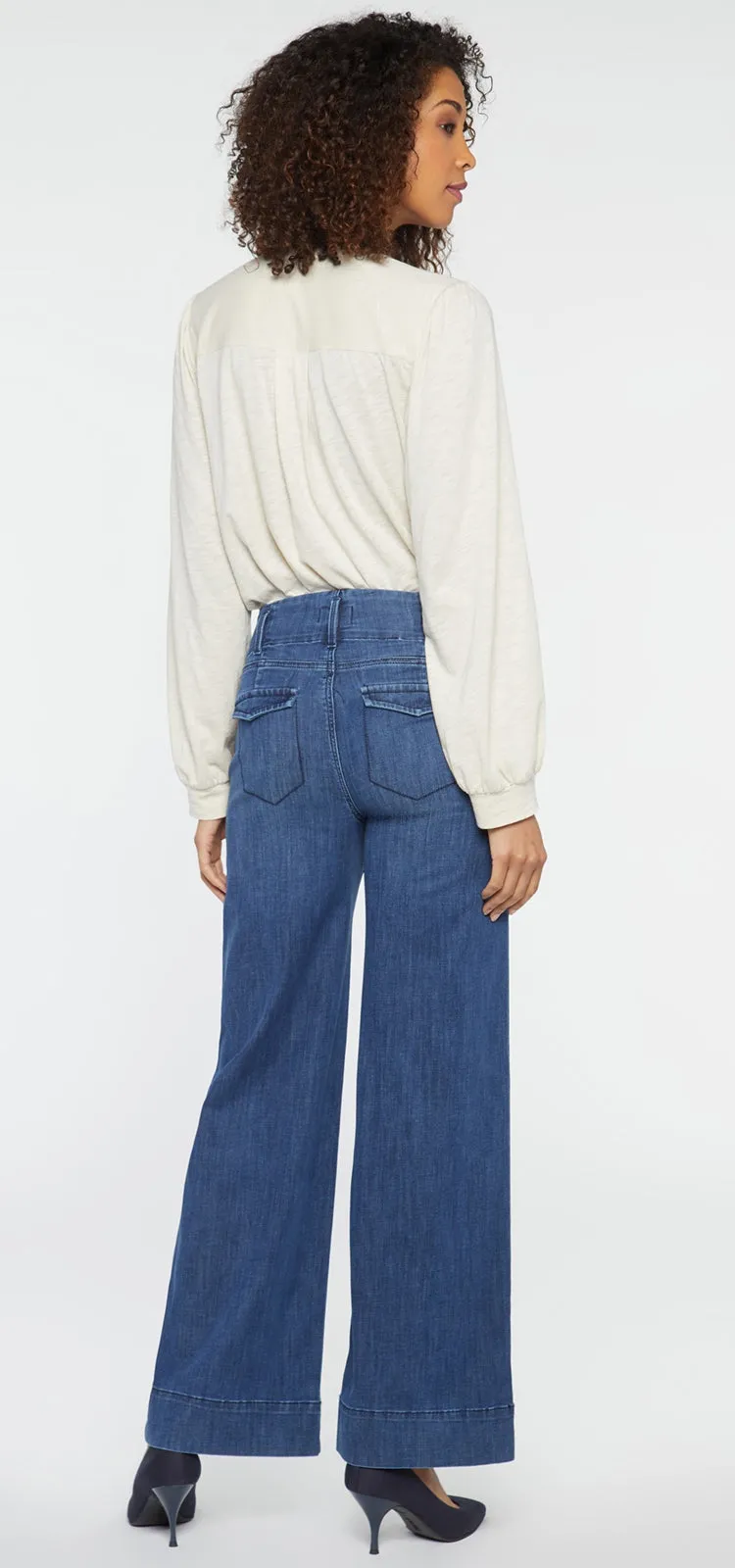 High Rise Mona Wide Leg Trouser Blauw Premium Denim | Reminiscent