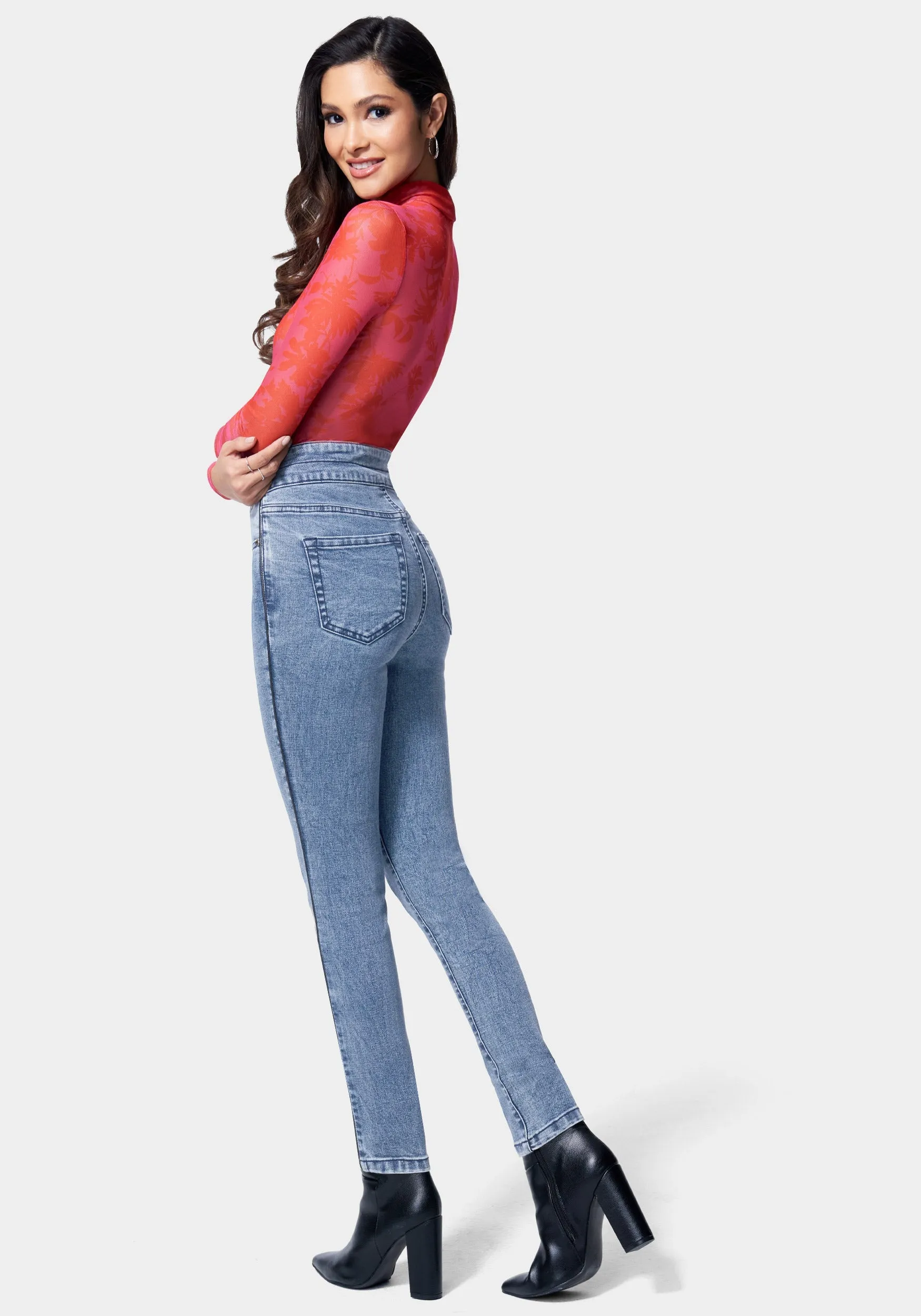 High Waist Skinny Leg Jeans