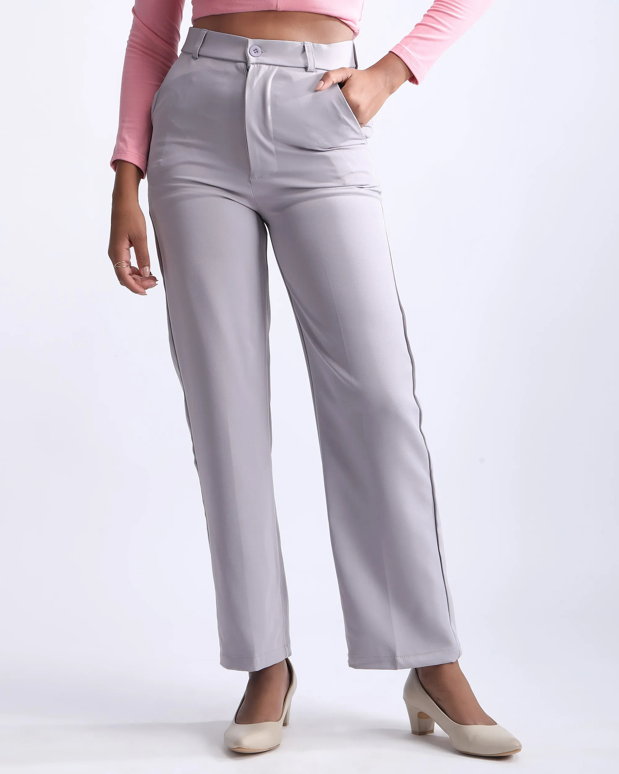 HIGH WAIST STRAIGHT FIT PANTS