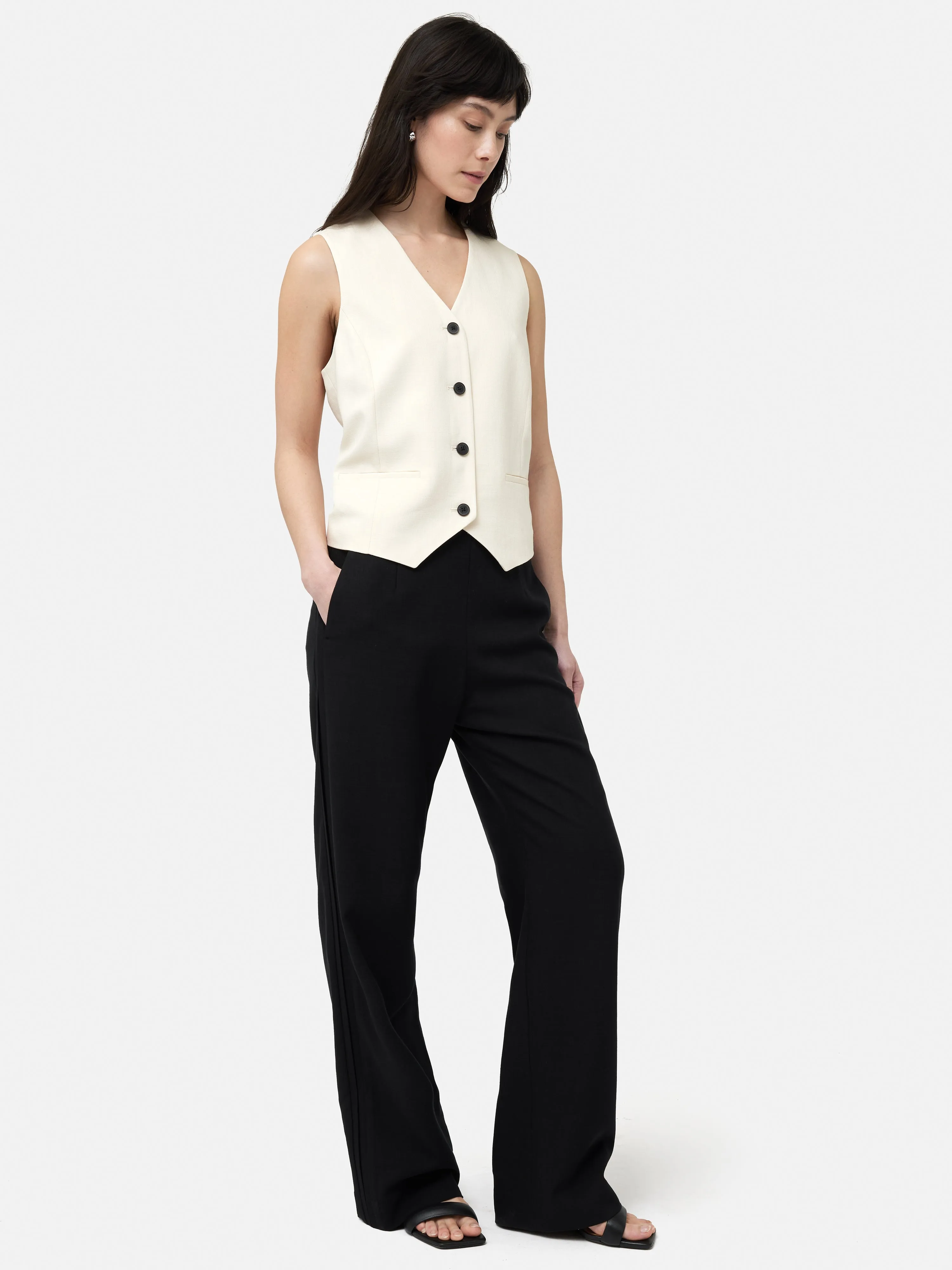 Hopsack Tux Trouser | Black