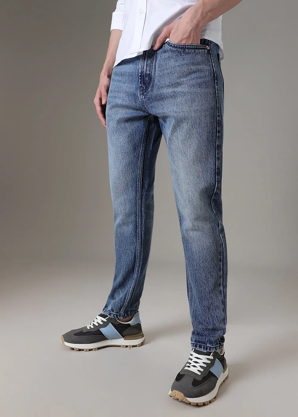 Ice Dark Blue Straight Fit Jeans