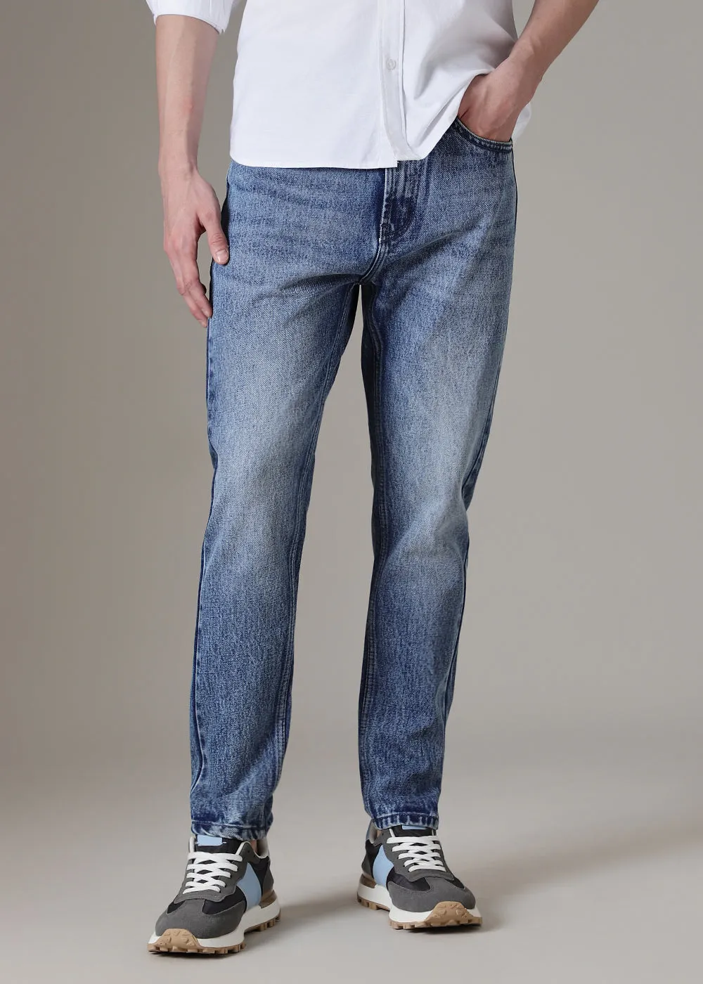 Ice Dark Blue Straight Fit Jeans