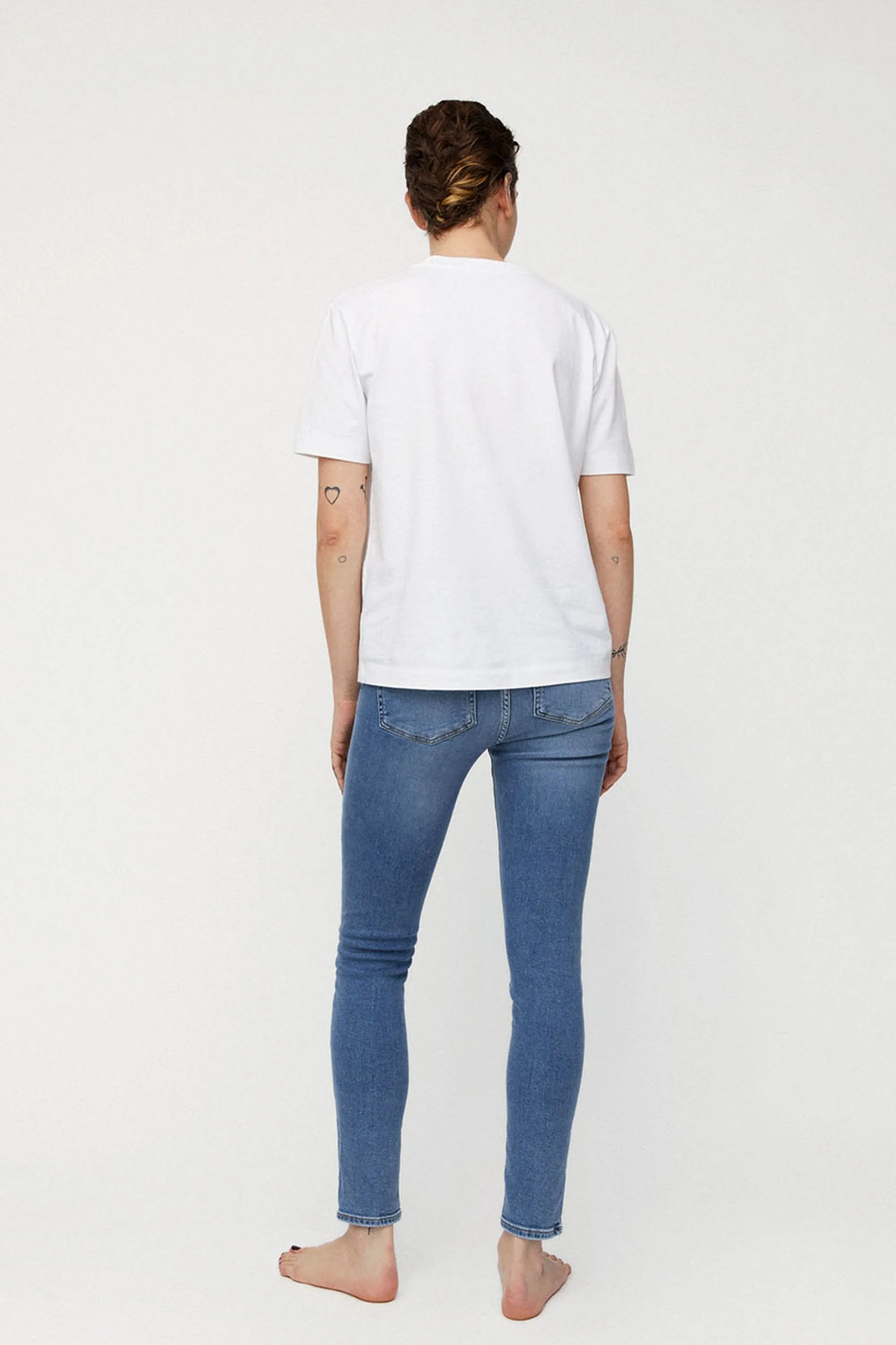 Ingaa x stretch high waist skinny jeans sky blue