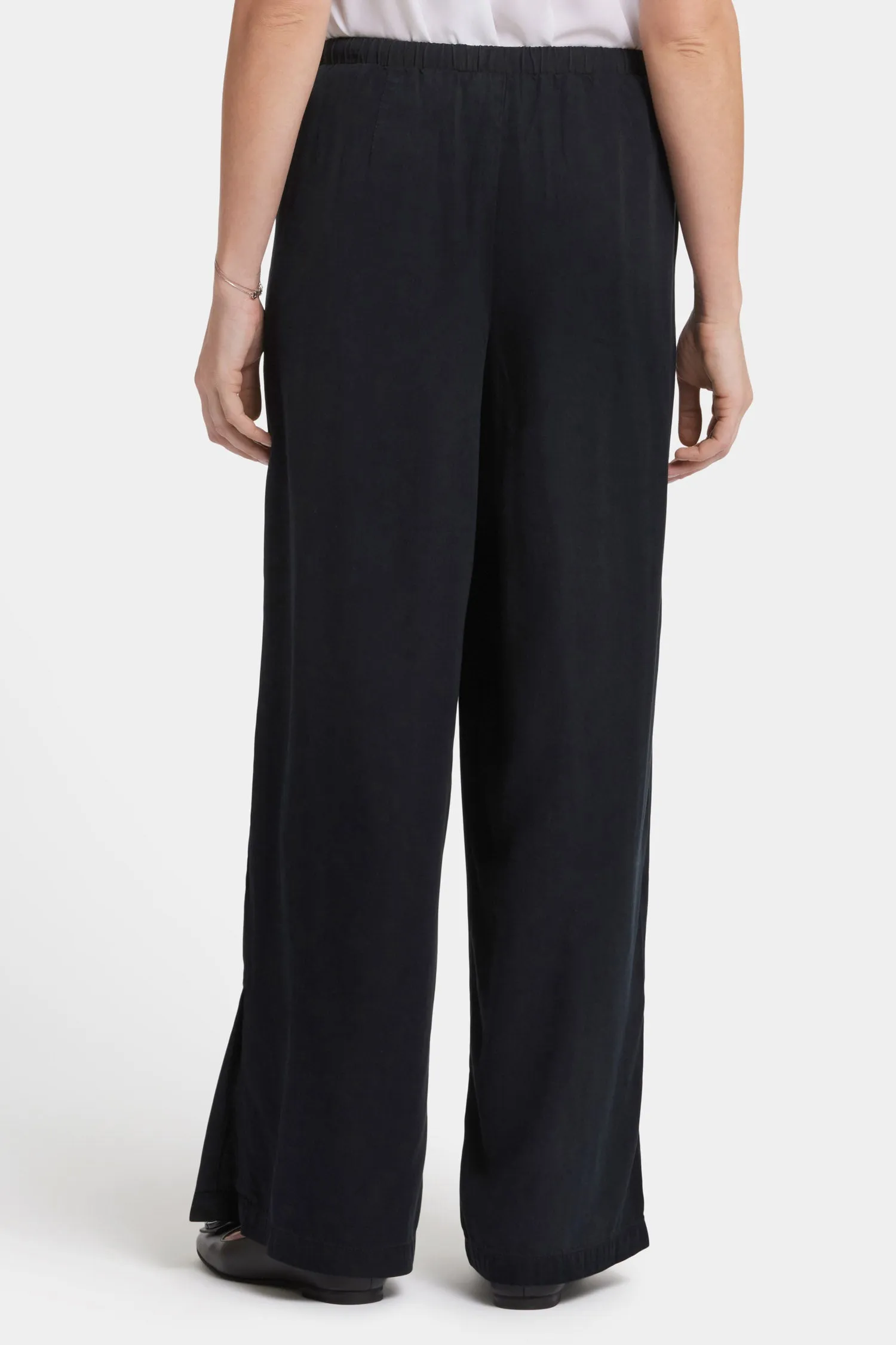 Jayne Wide Leg Pull-On Pants - Overdye Black