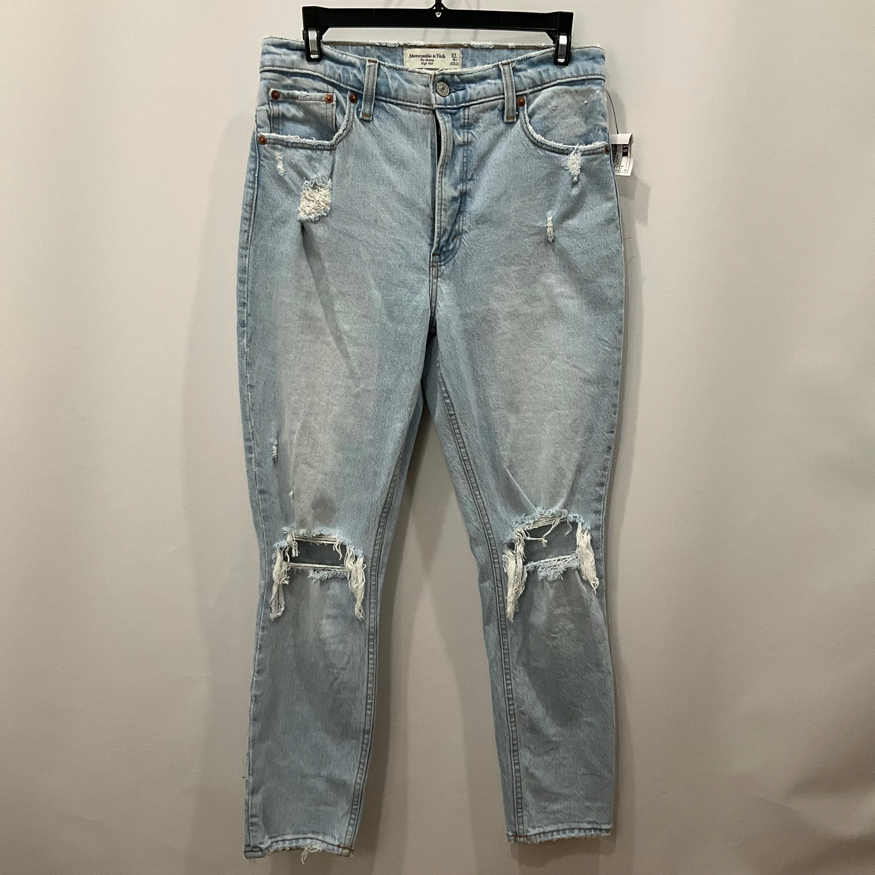 Jeans Skinny By Abercrombie And Fitch In Blue Denim, Size: 4