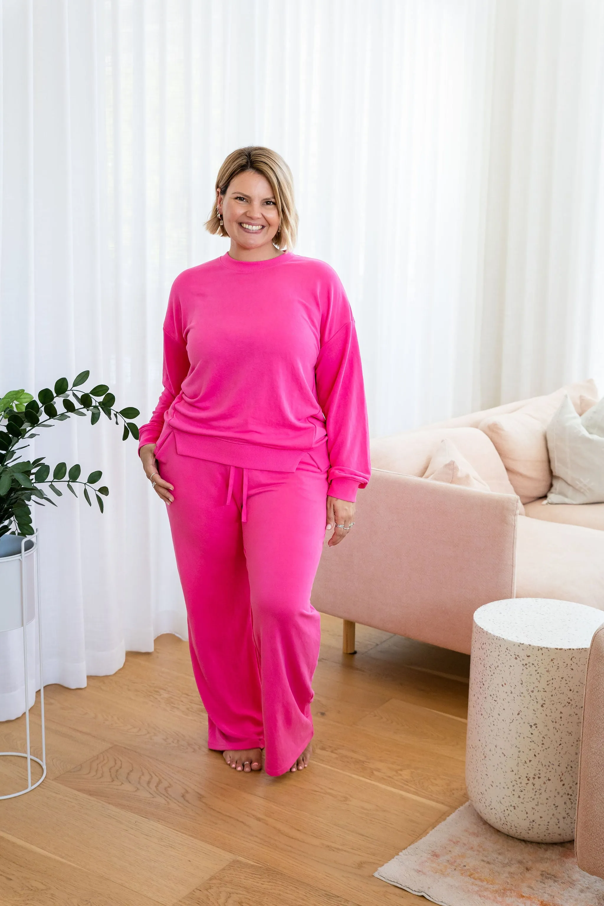 Jenny Lounge Modal Blend Pants in Magenta