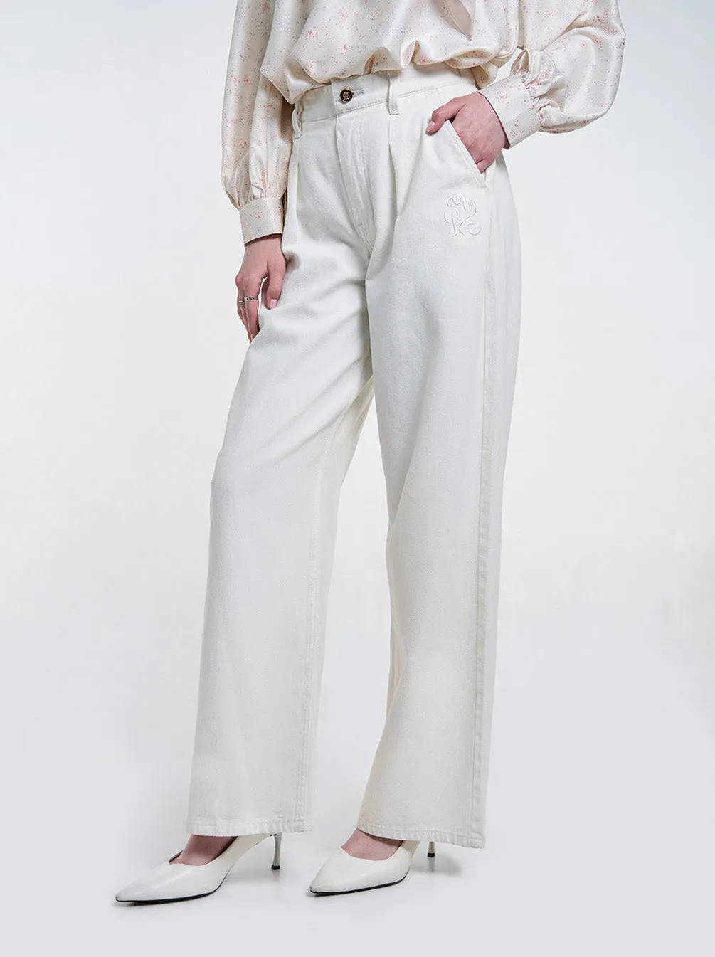 JESSIE DENIM PANTS IVORY