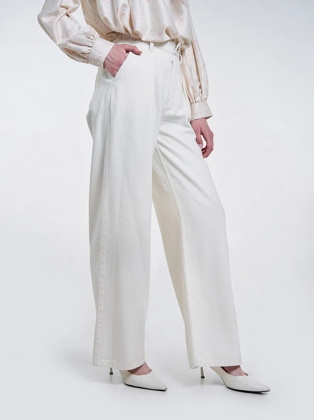 JESSIE DENIM PANTS IVORY