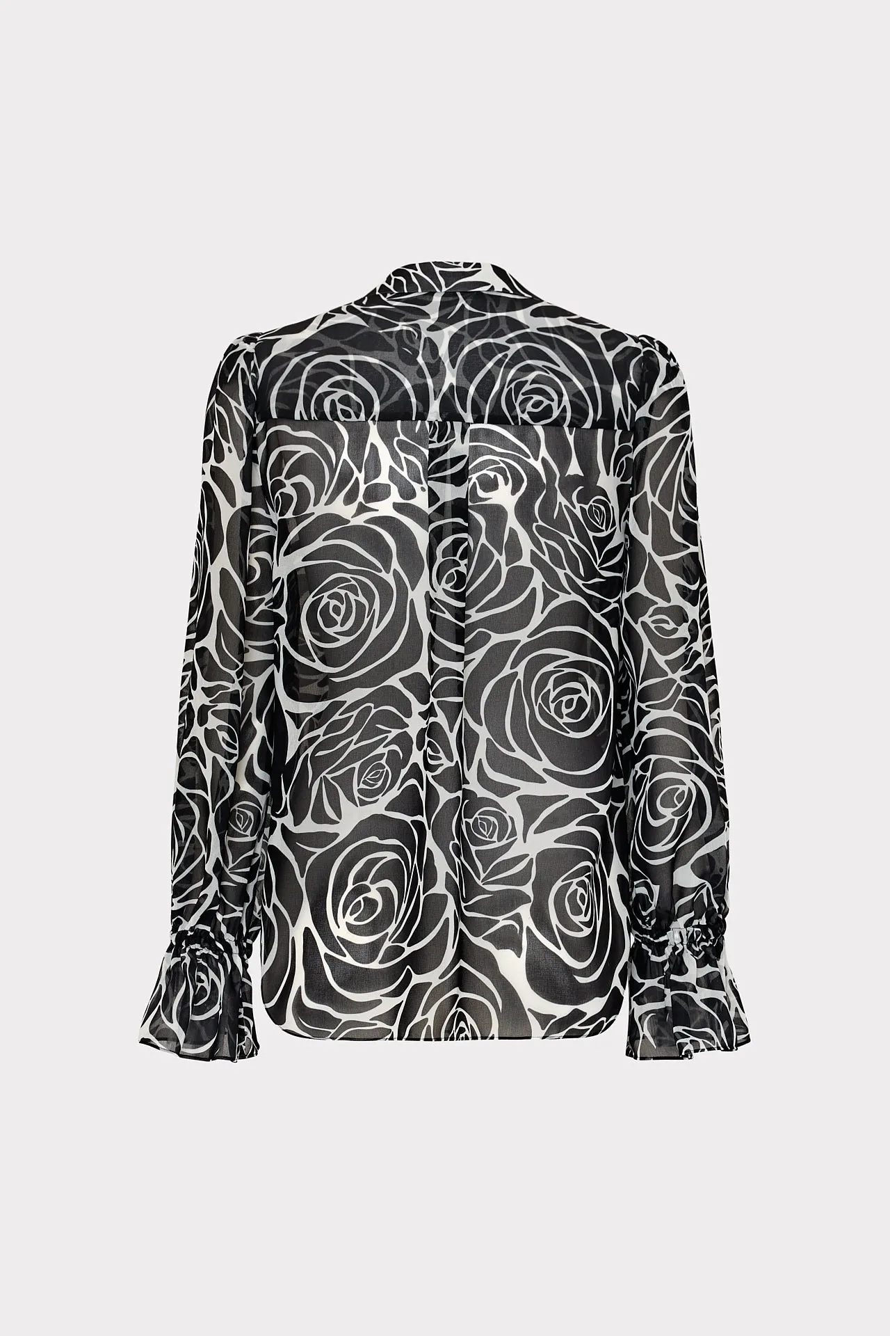 Lacey Black Rose Print Blouse