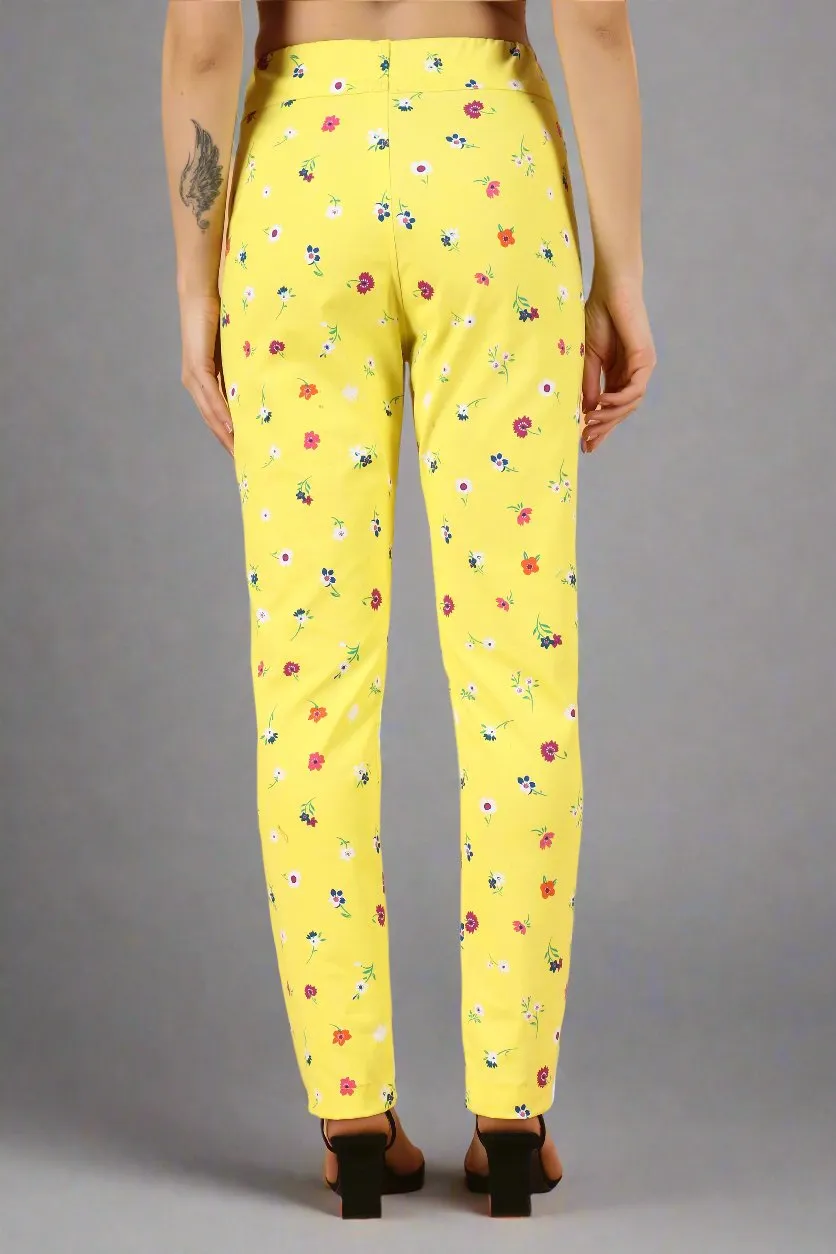 Lemon Printed Lycra Pant