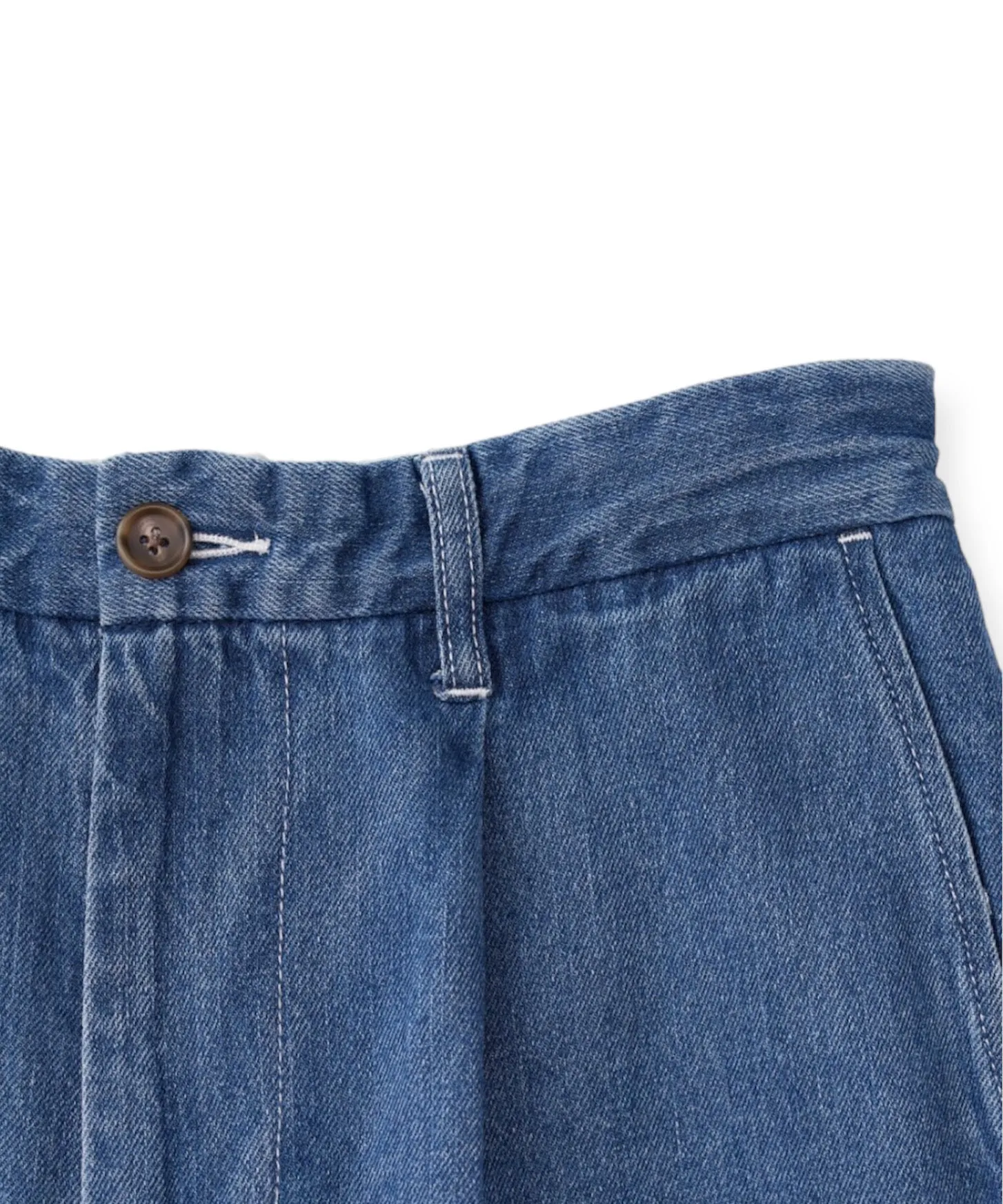 LINEN MIX DENIM TROUSERS "BLUE"