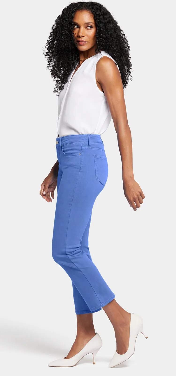 Marilyn Straight Ankle Jeans Blauw Gekleurde Denim | Greek sea