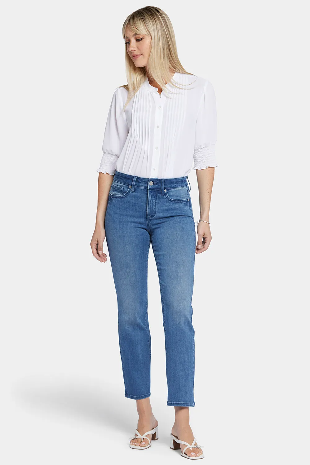 Marilyn Straight Ankle Jeans - Blue Island