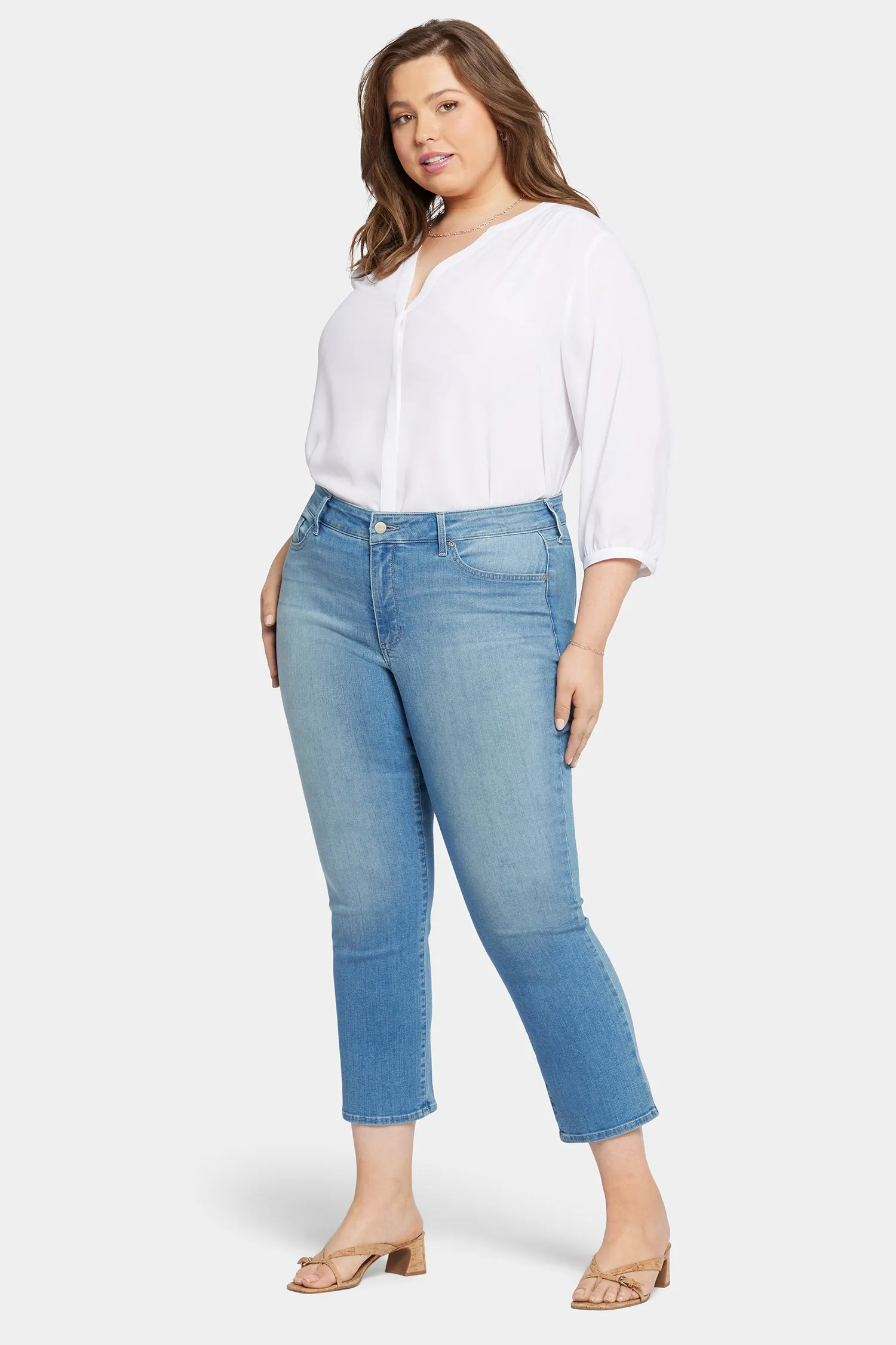 Marilyn Straight Ankle Jeans In Plus Size - Mesmerize