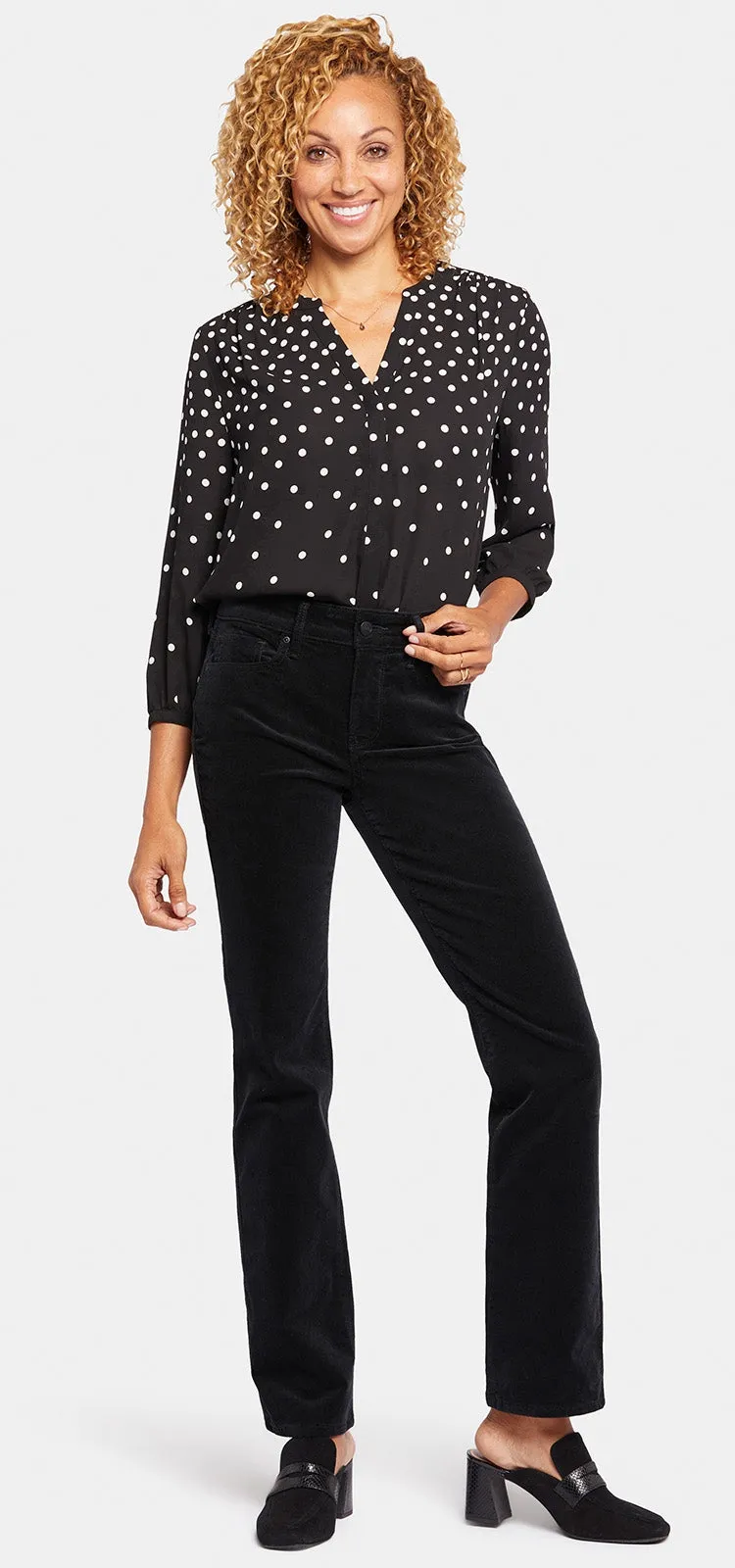 Marilyn Straight Corduroy Broek Zwart | Black