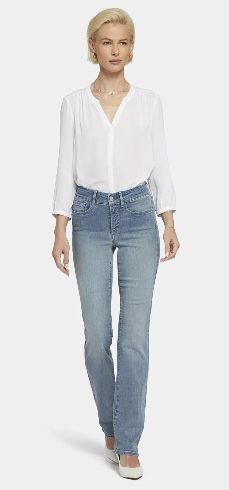 Marilyn Straight Jeans Lichtblauw Premium Denim (Petite) | Thistle Falls