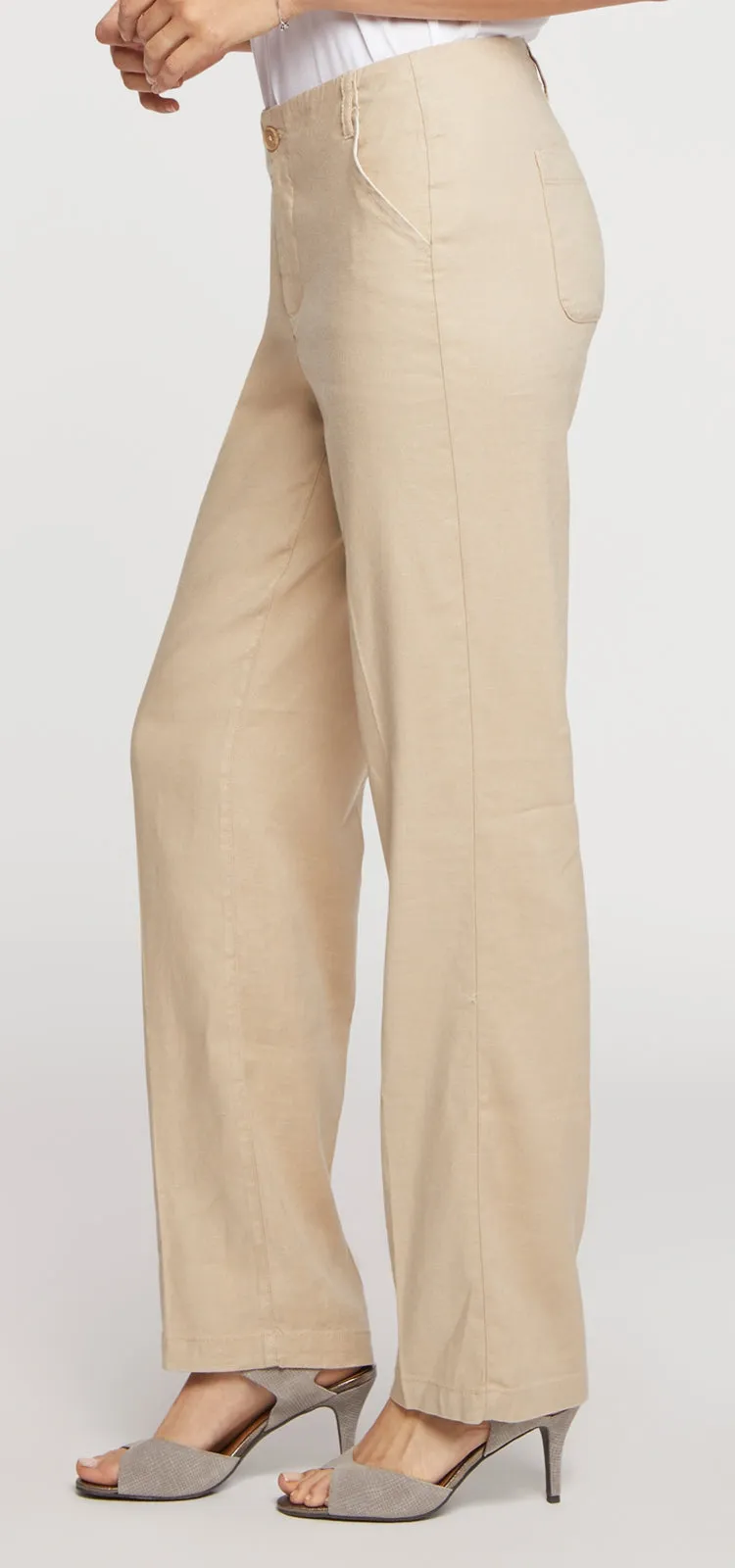 Marilyn Trouser Beige Stretch Linnen | Feather