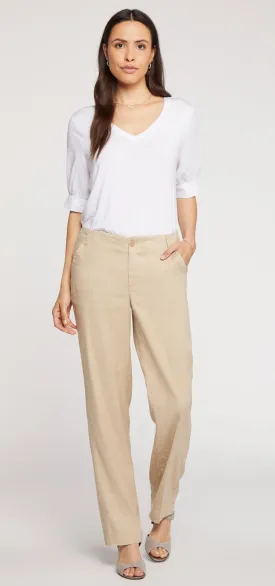 Marilyn Trouser Beige Stretch Linnen | Feather