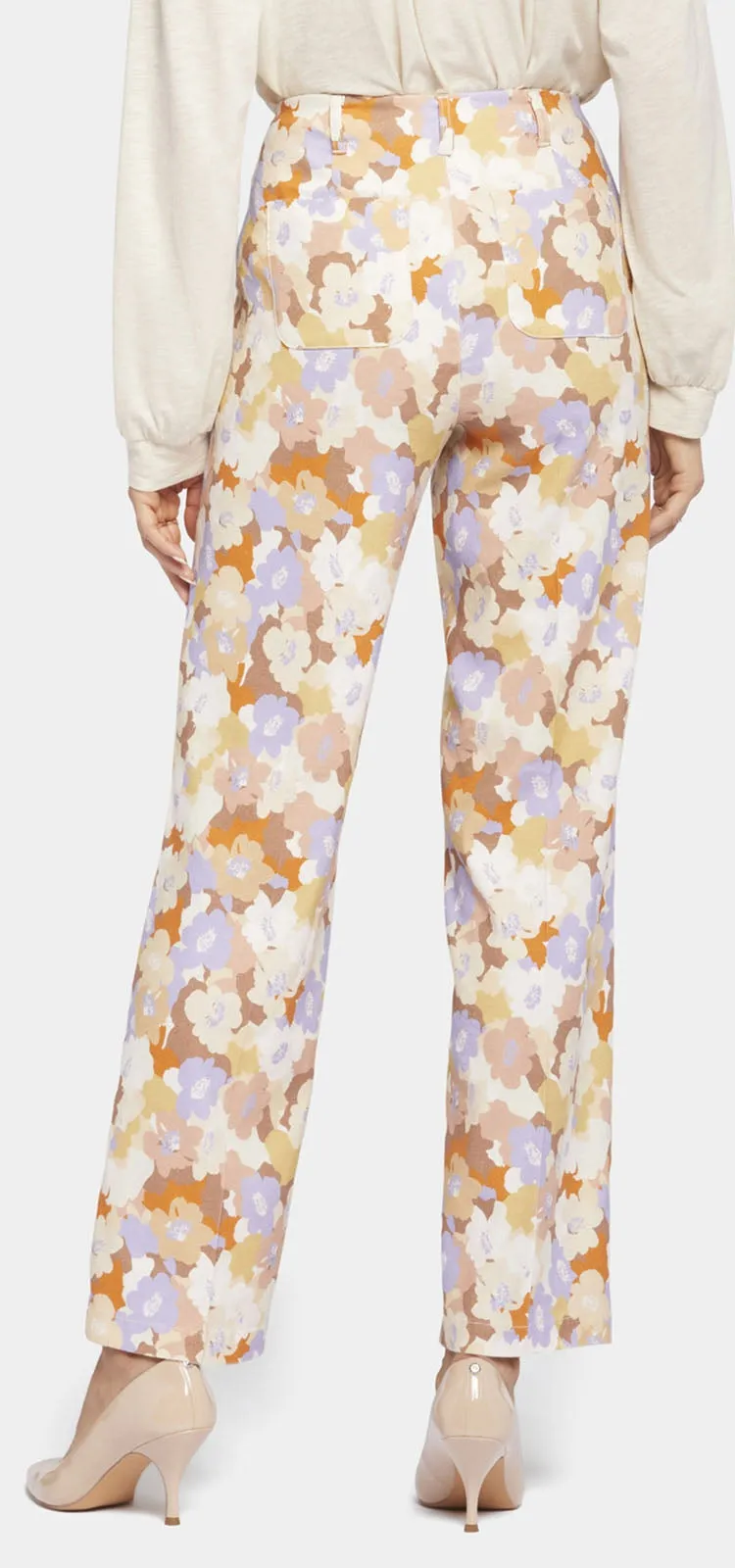 Marilyn Trouser Bloemenprint Stretch Linnen | Sunset Grove