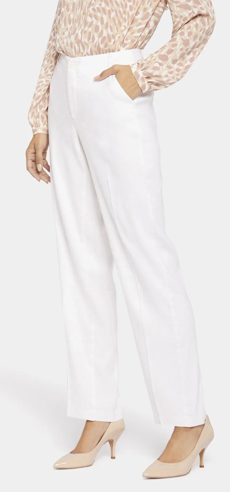 Marilyn Trouser Wit Stretch Linnen | Optic White