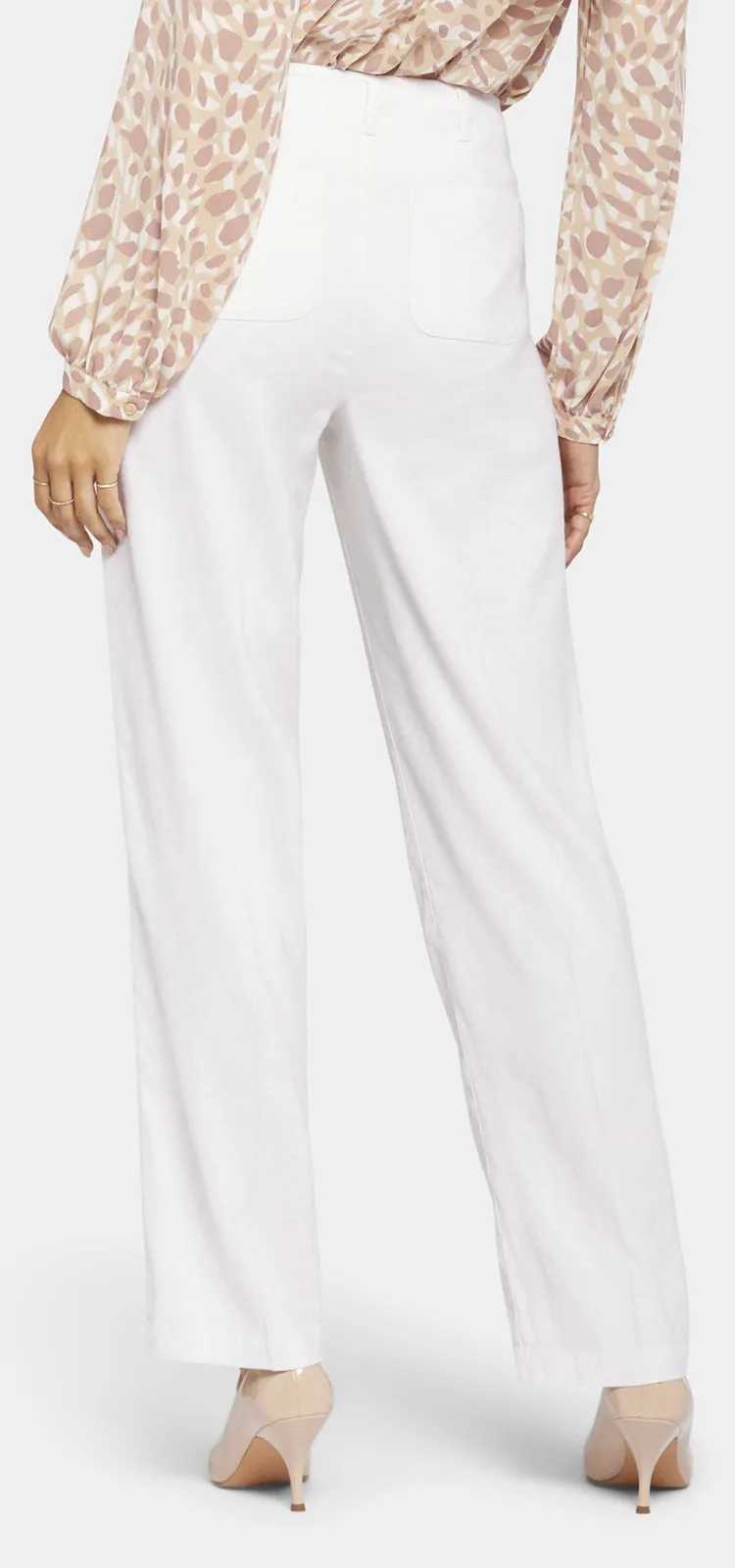 Marilyn Trouser Wit Stretch Linnen | Optic White