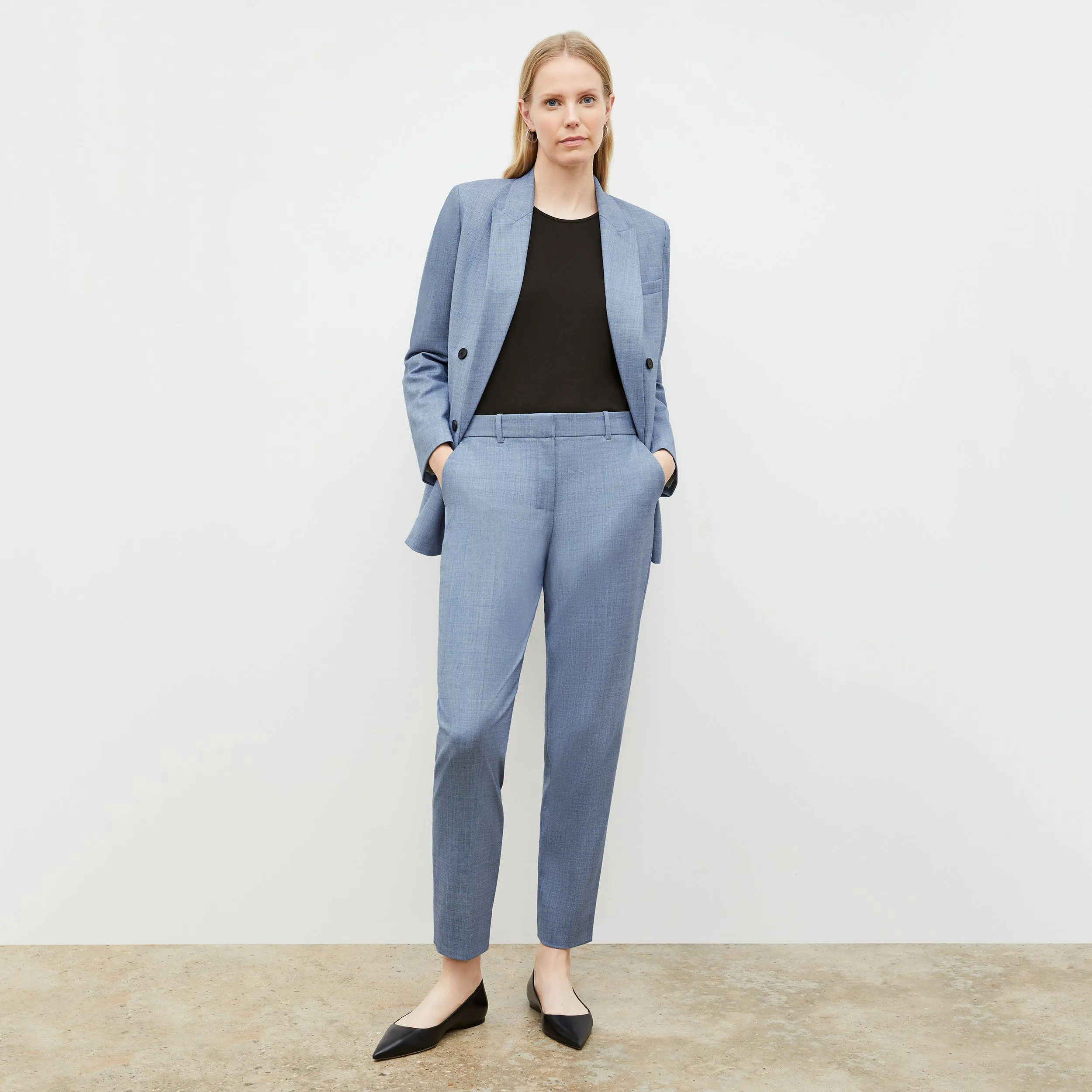 Mejia Pant - Sharkskin :: Indigo / White