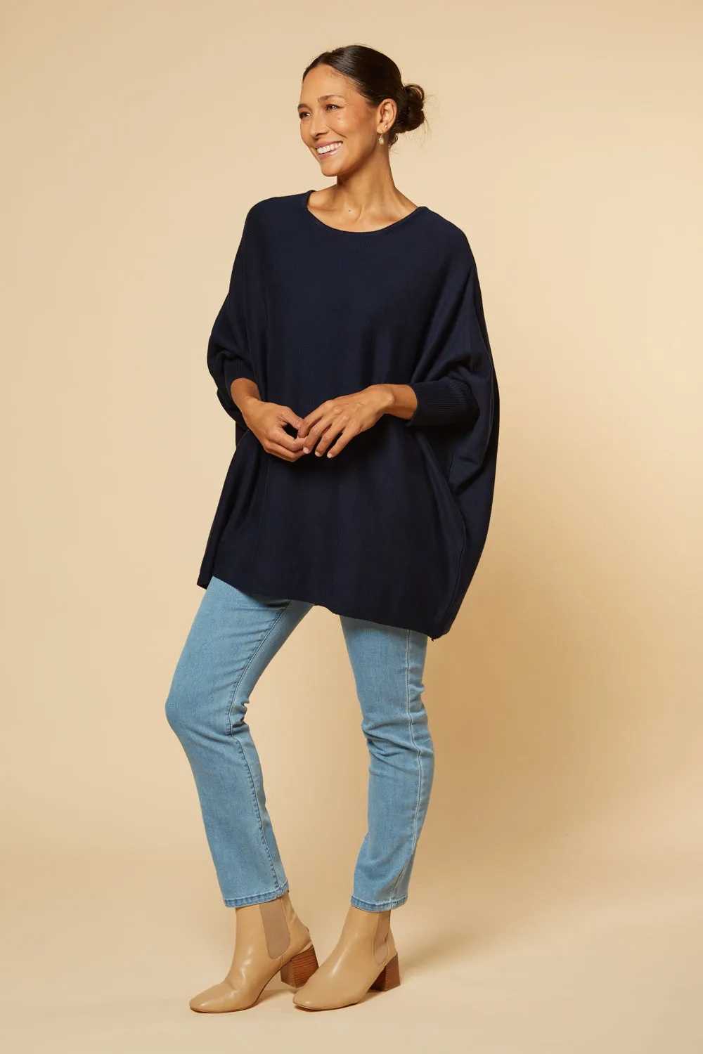 Mia Oversized Jumper in Navy