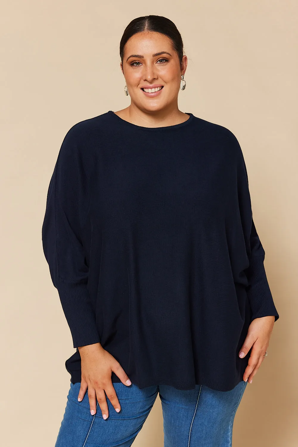 Mia Oversized Jumper in Navy