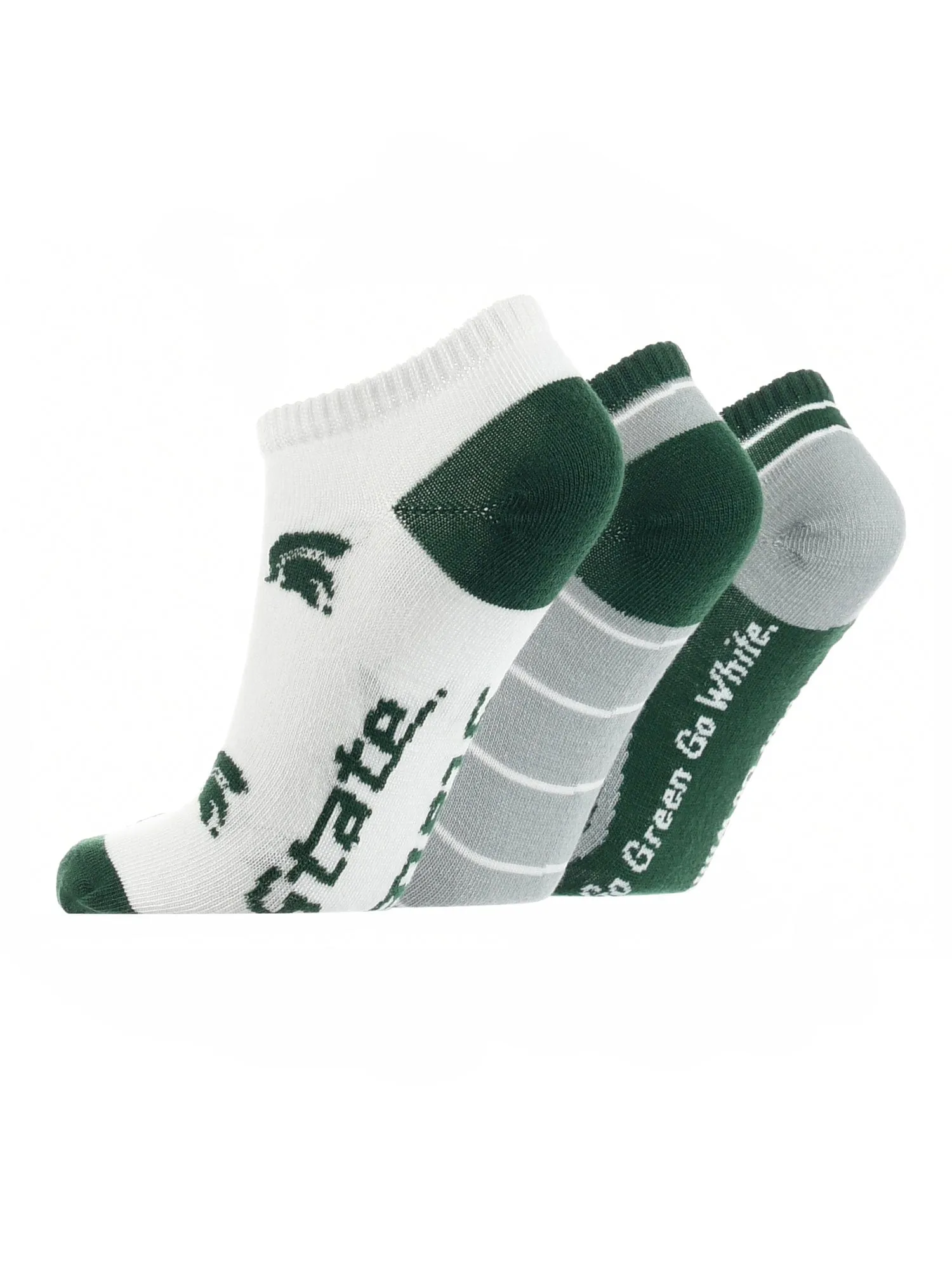 Michigan State Spartans No Show Socks Full Field 3 Pack